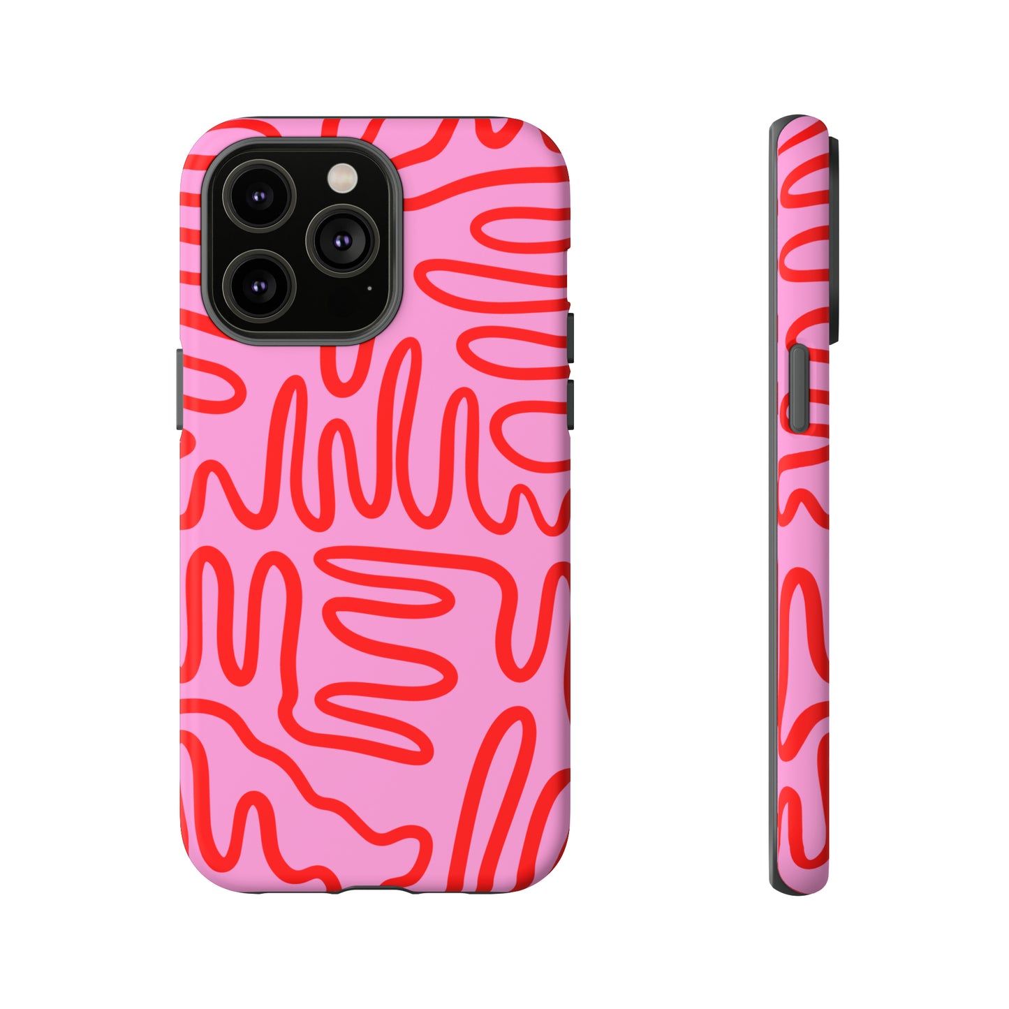 Red and Pink Squigles | Tough Phone Case