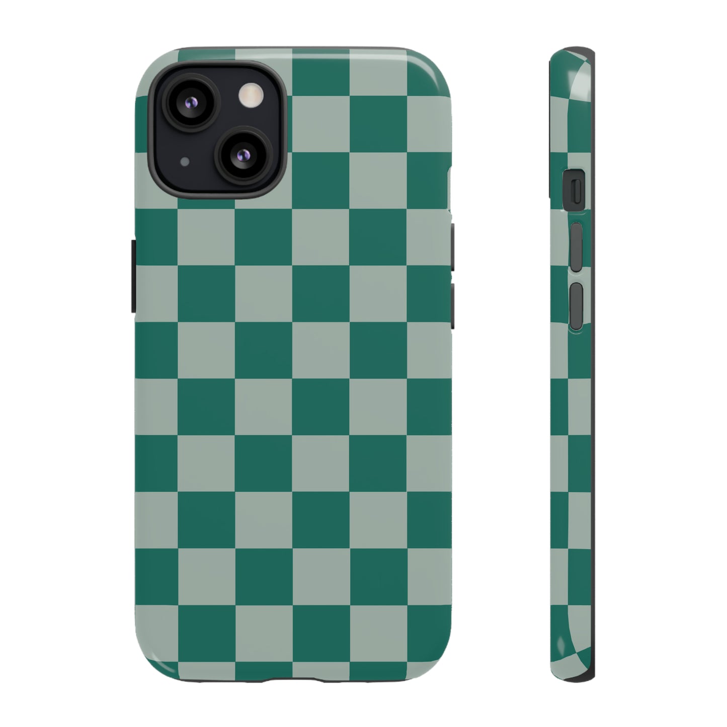 Green on Green Checkerboard | Tough Phone Case