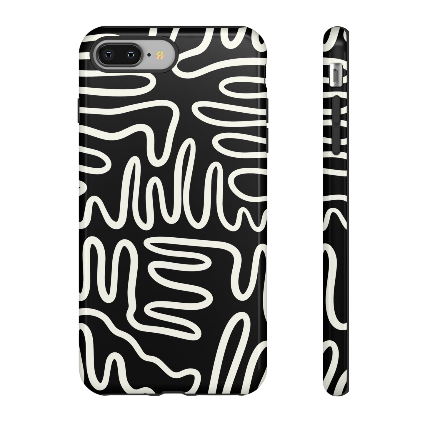 White and Black Squigles | Tough Phone Case