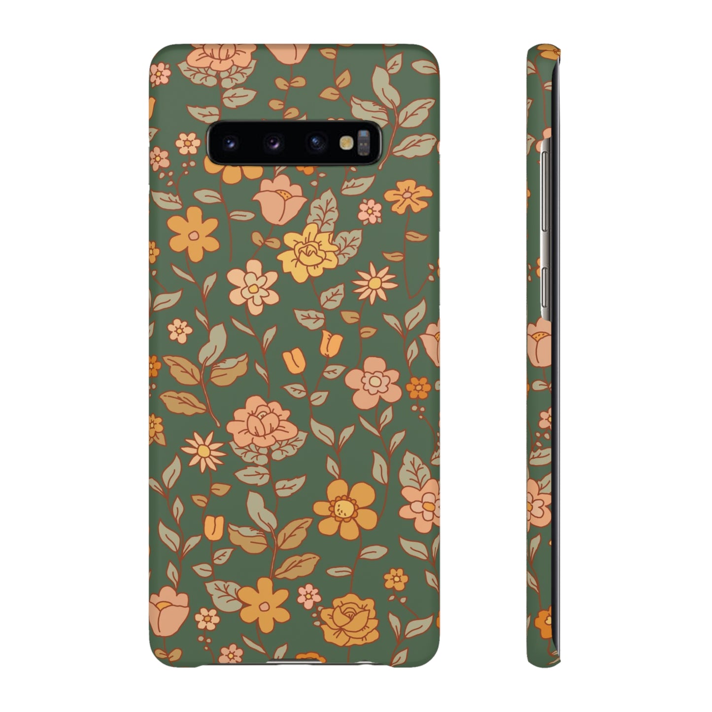 Green Old Fashioned Flowers / Snap Cases