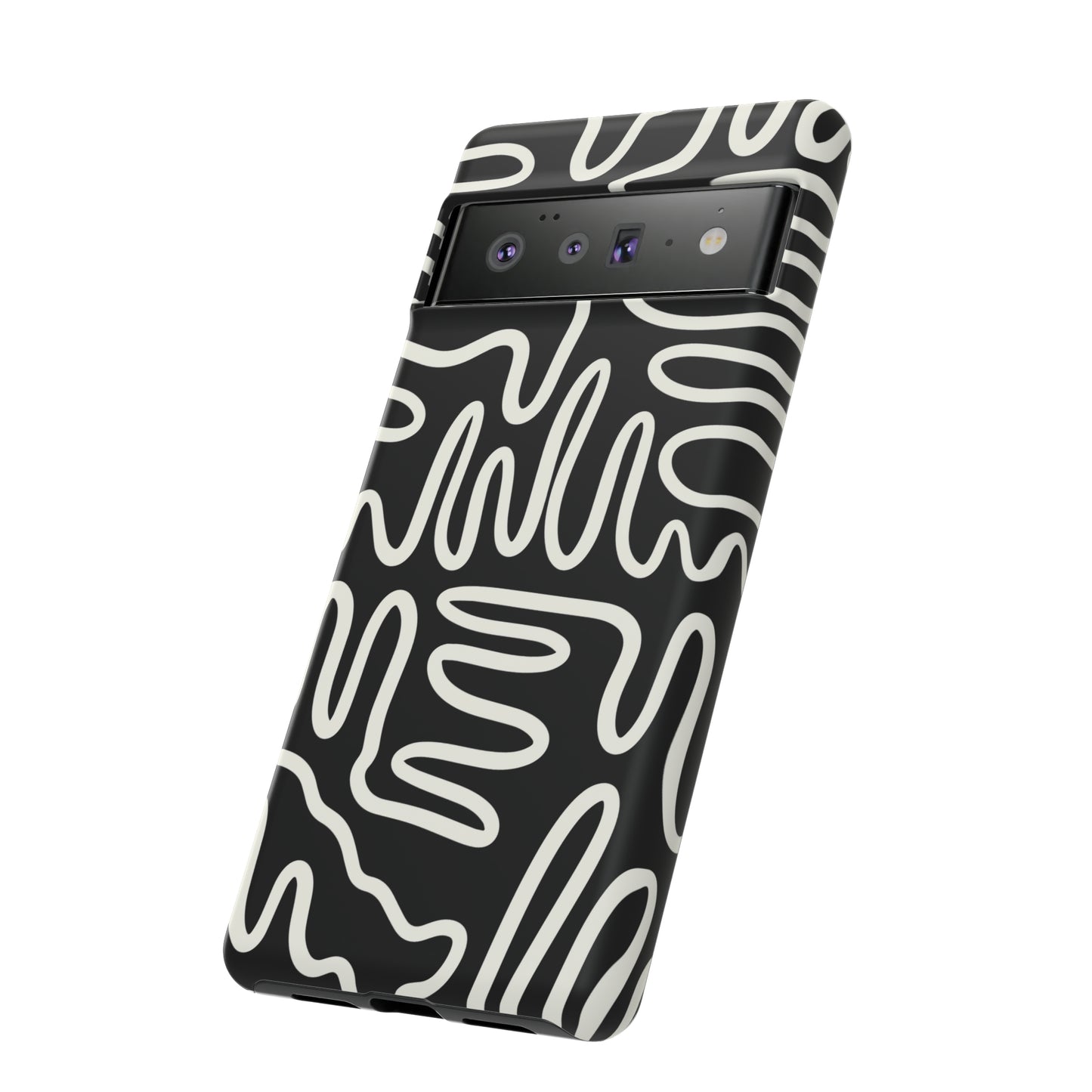 White and Black Squigles | Tough Phone Case