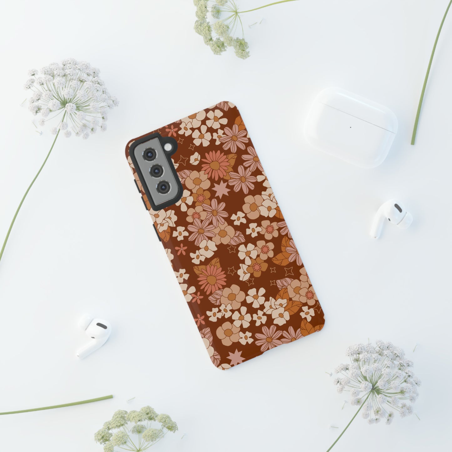 Deep Maroon Meadow | Tough Phone Case