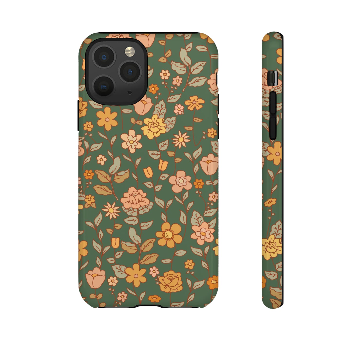 Green Old Fashioned Flowers | Tough Phone Case