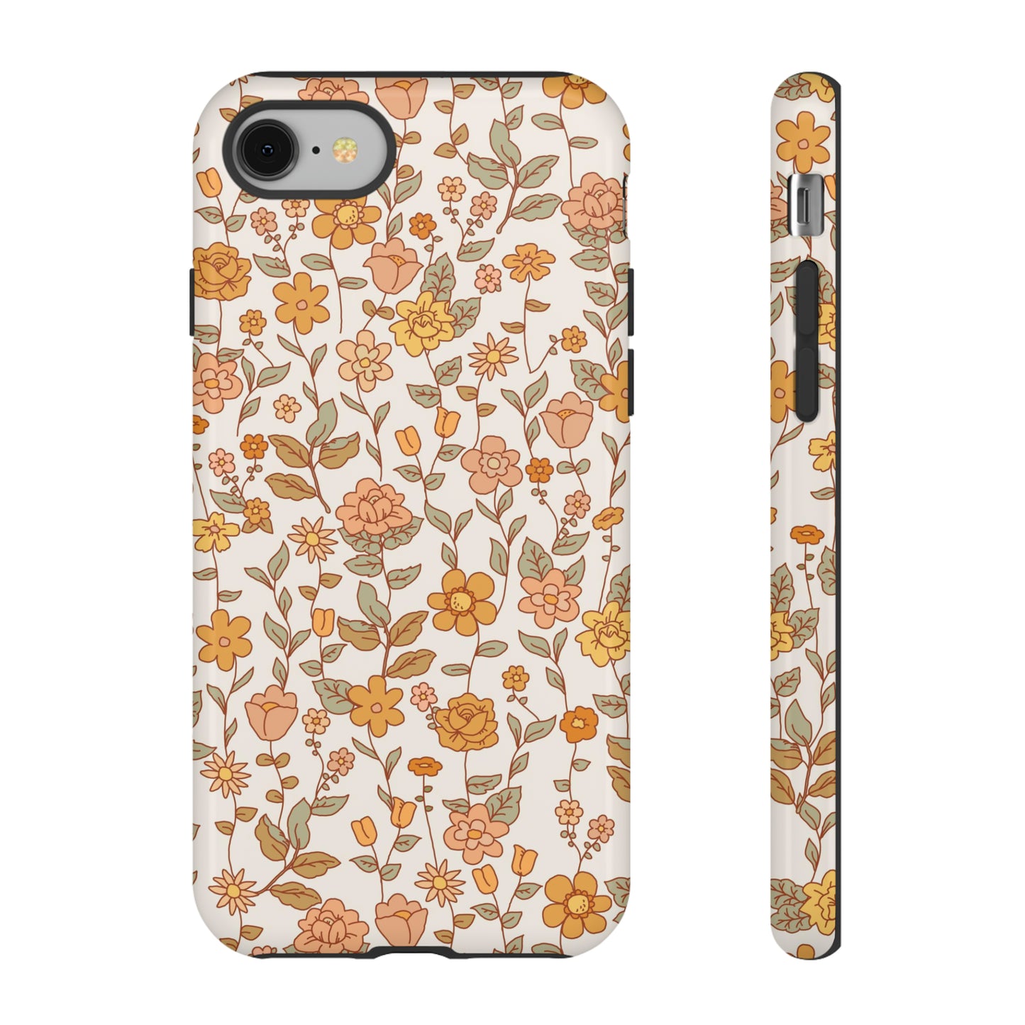 White Old Fashioned Flowers | Tough Phone Case