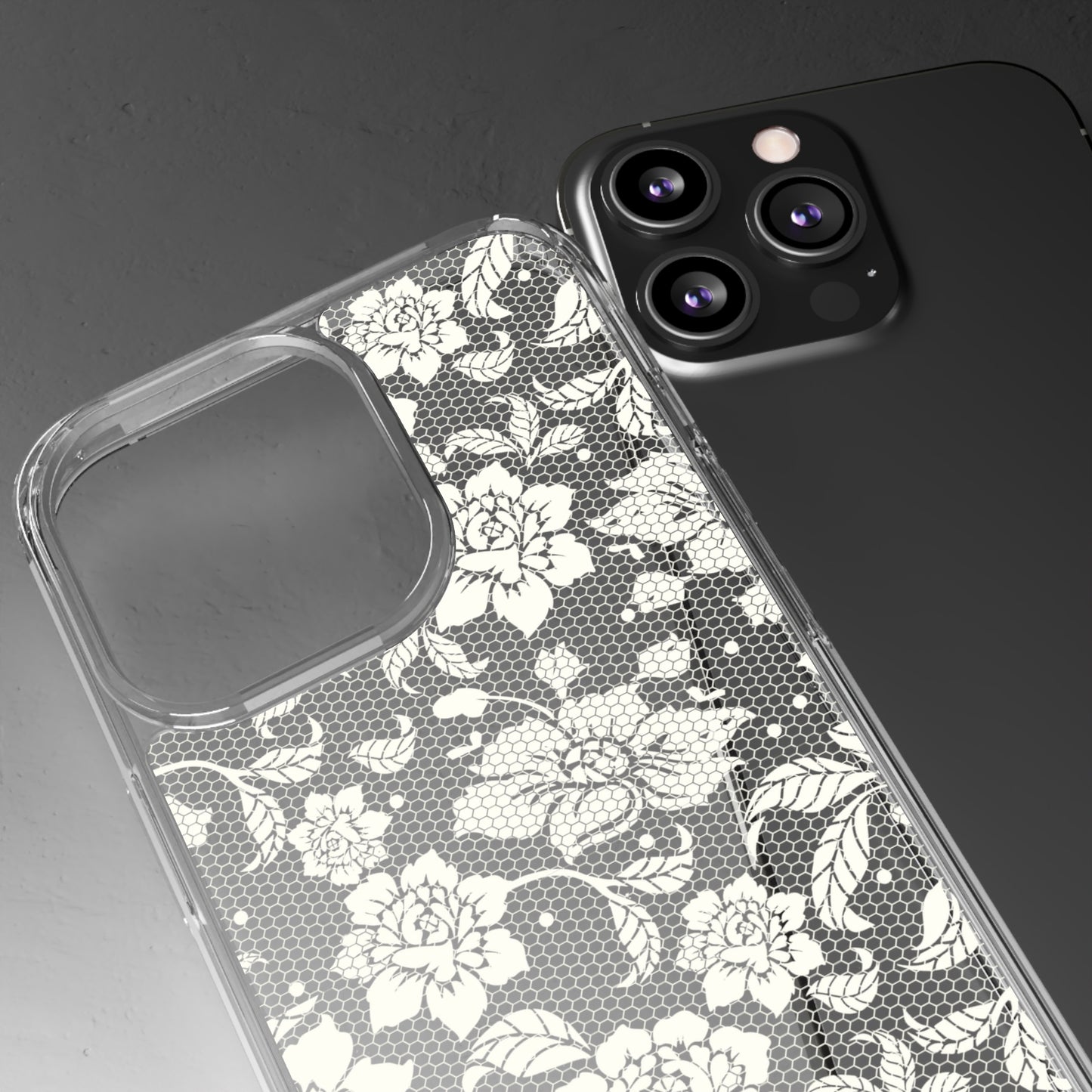 Romantic Lace Coquette Clear Phone Case