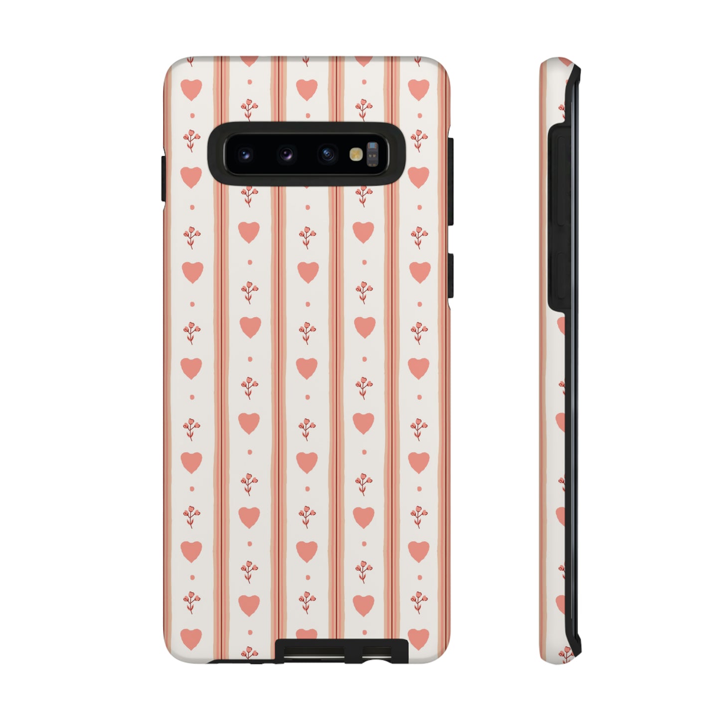 Light Pink Vintage Heart Pattern | Tough Phone Case