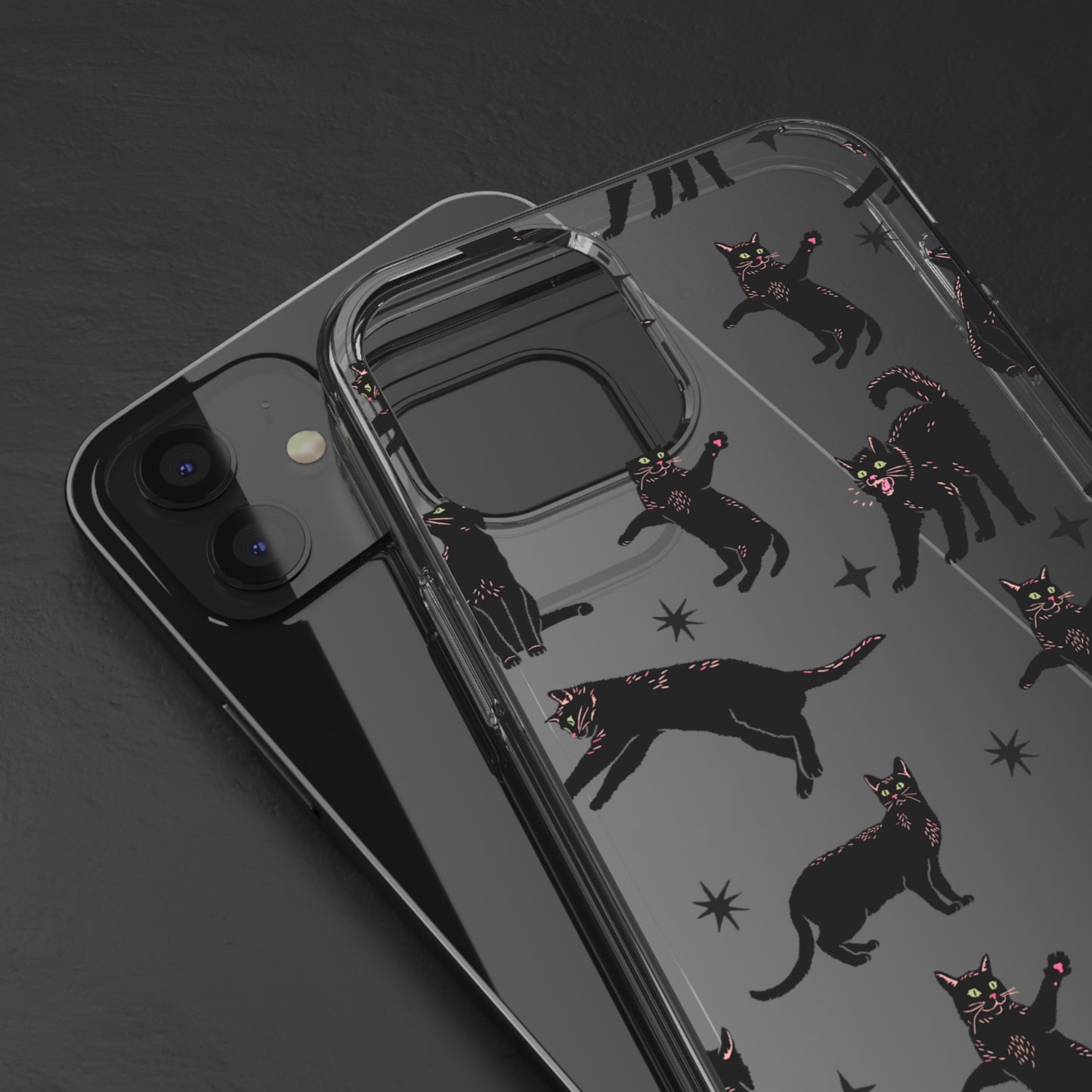 Black Cat Lover Clear Phone Case