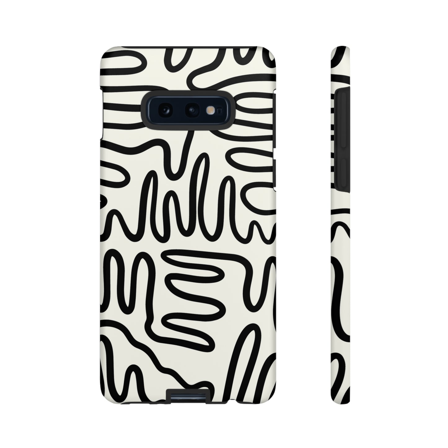 Black and White Squigles | Tough Phone Case