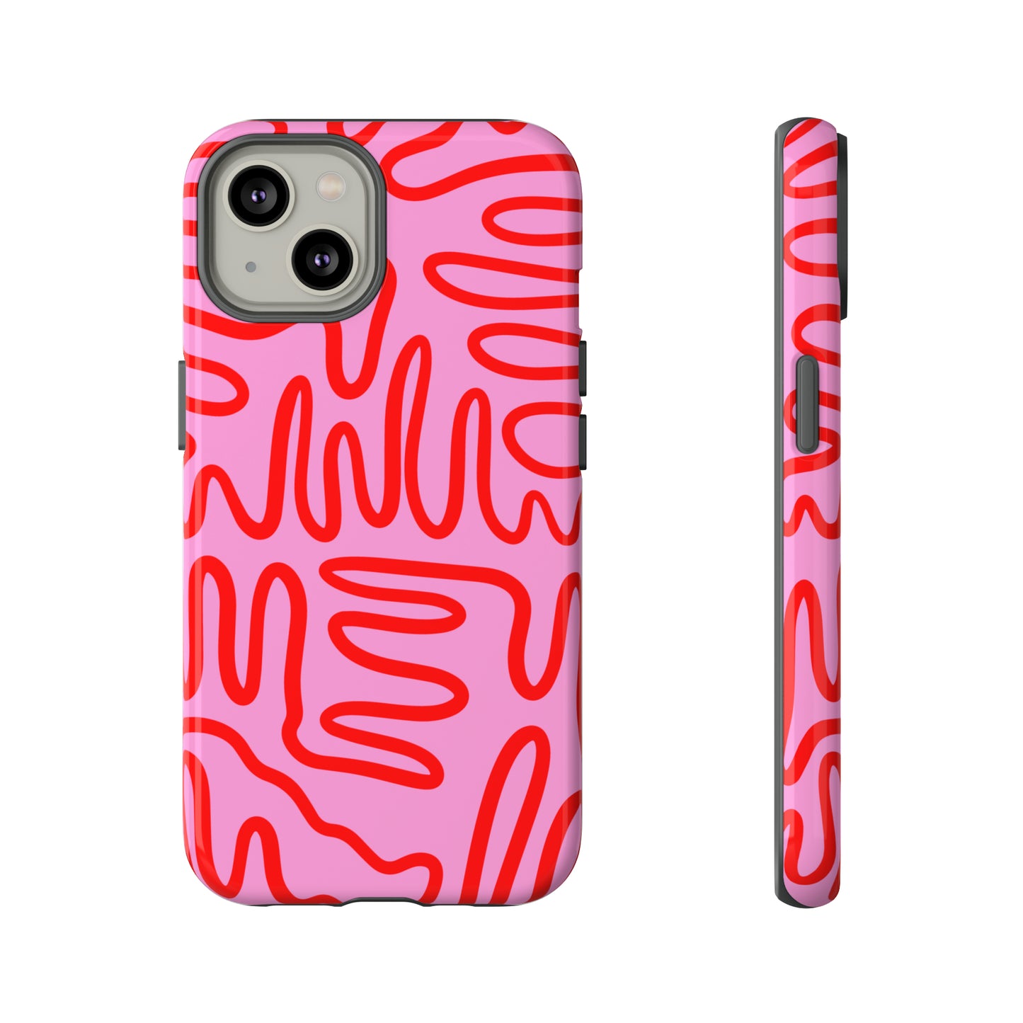 Red and Pink Squigles | Tough Phone Case