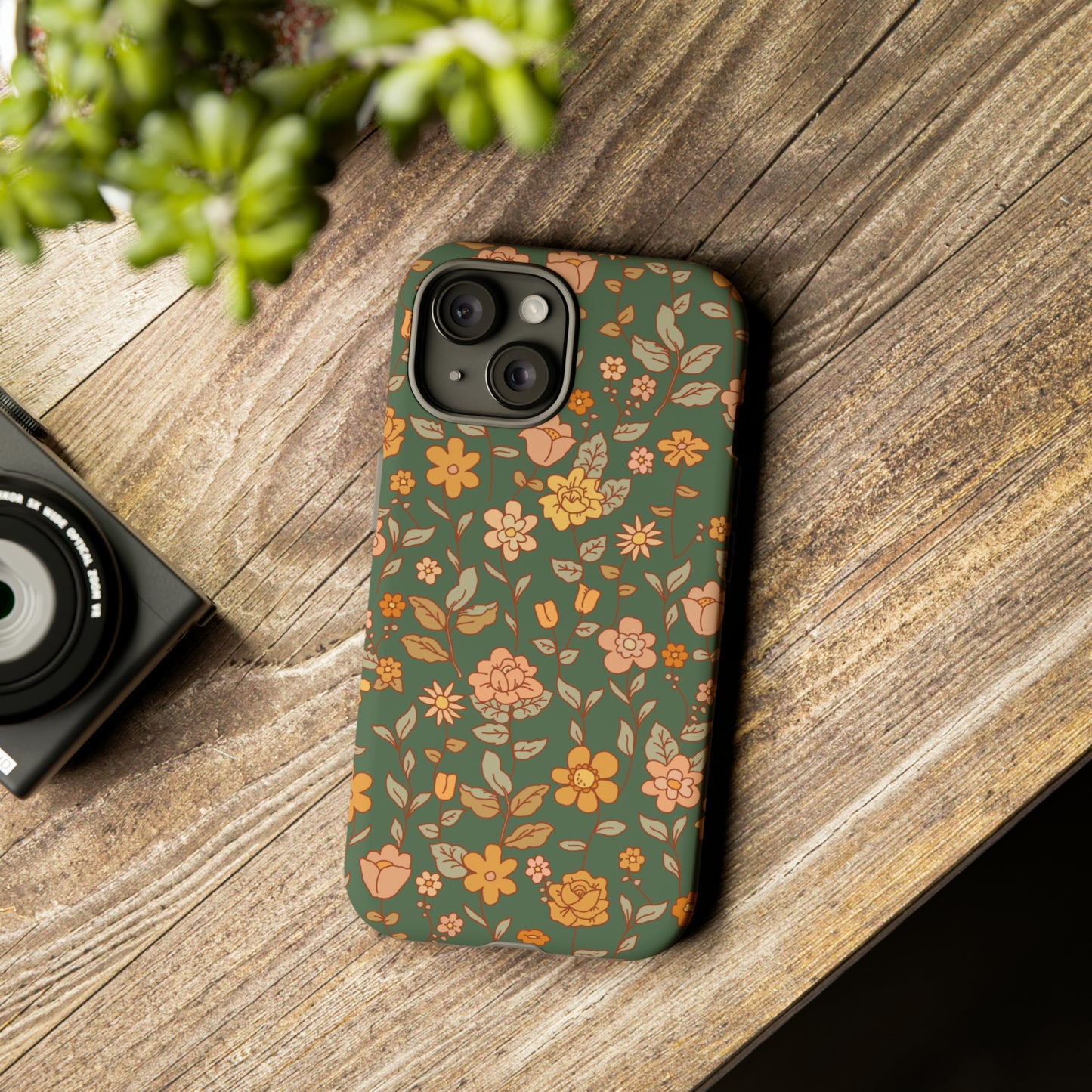 Green Old Fashioned Flowers | Tough Phone Case