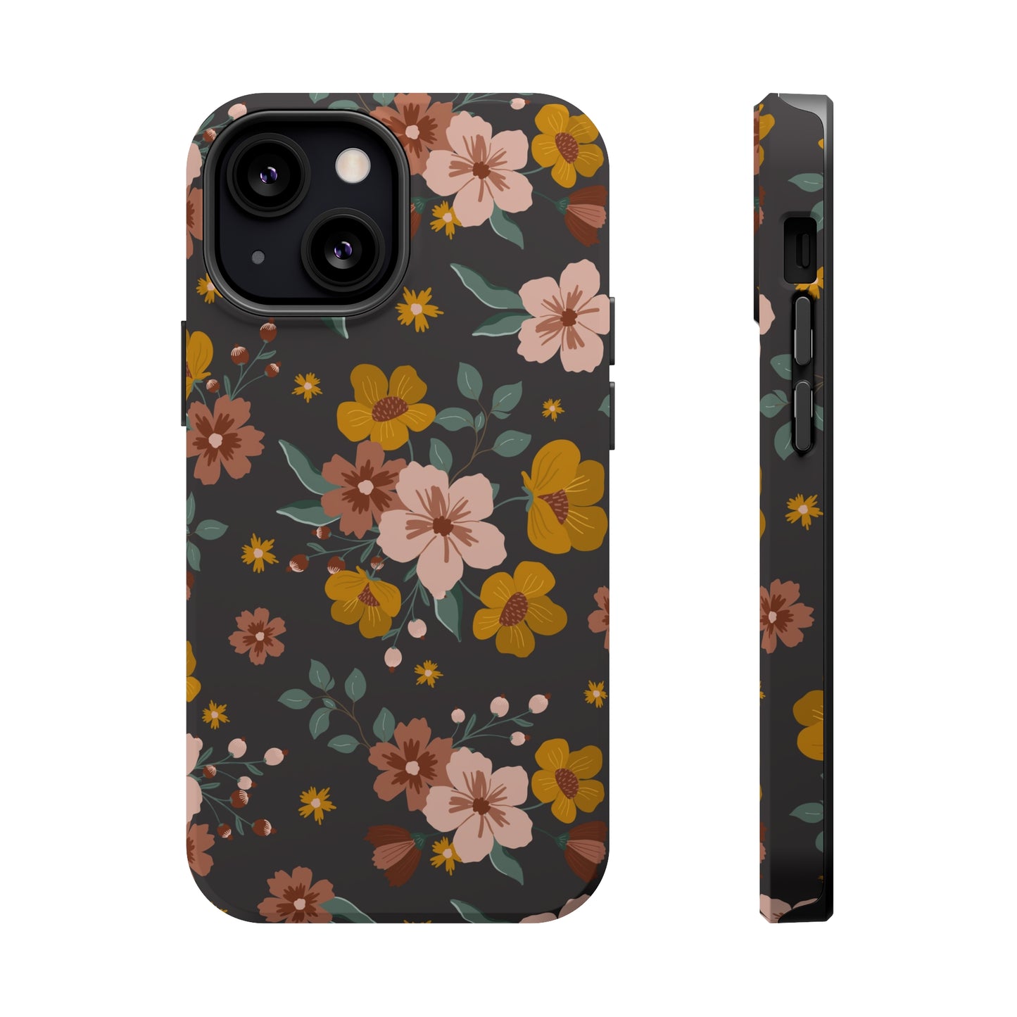 Black Faded Flowers | MagSafe Phone Cases