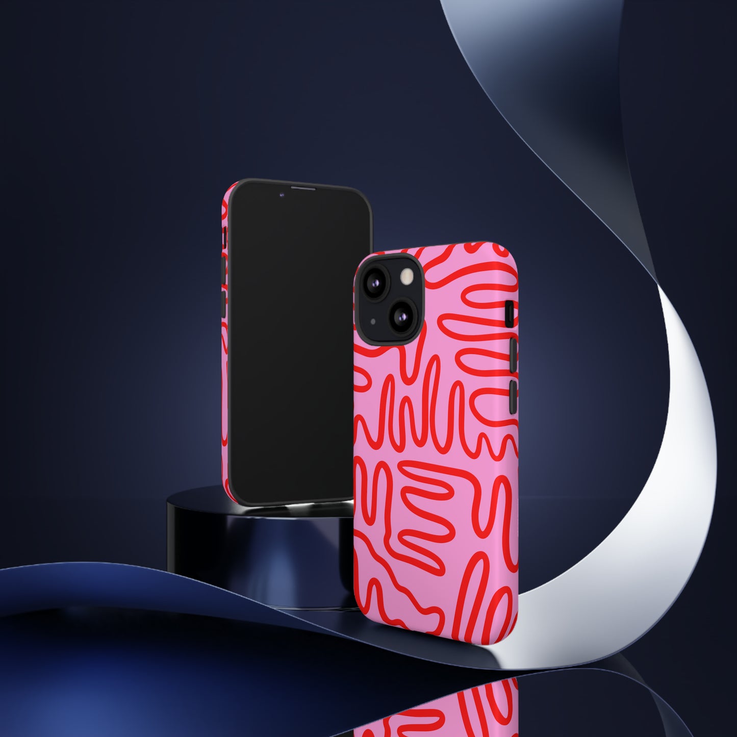 Red and Pink Squigles | Tough Phone Case