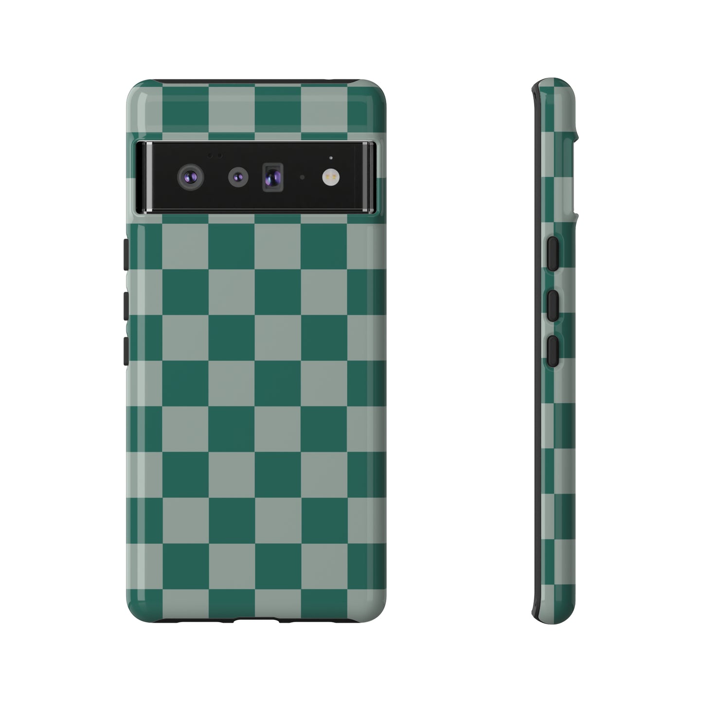 Green on Green Checkerboard | Tough Phone Case