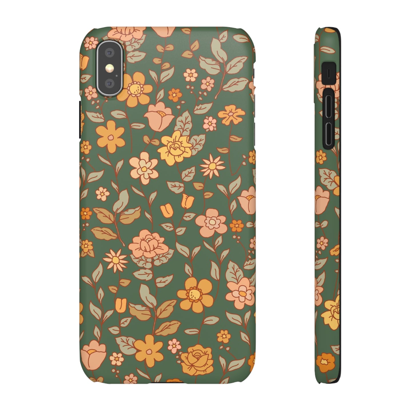 Green Old Fashioned Flowers / Snap Cases