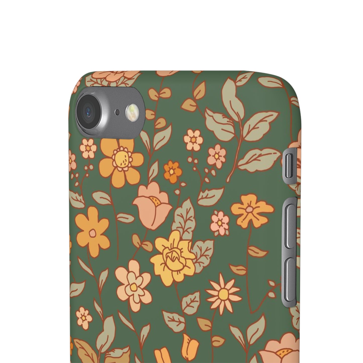 Green Old Fashioned Flowers / Snap Cases