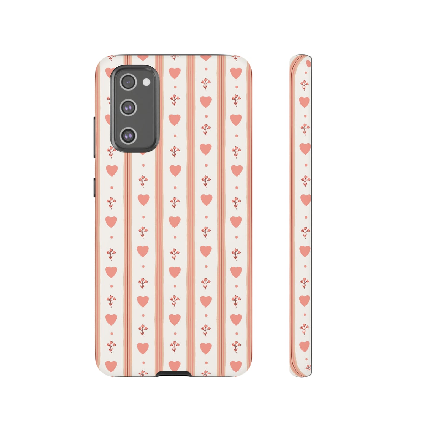 Light Pink Vintage Heart Pattern | Tough Phone Case