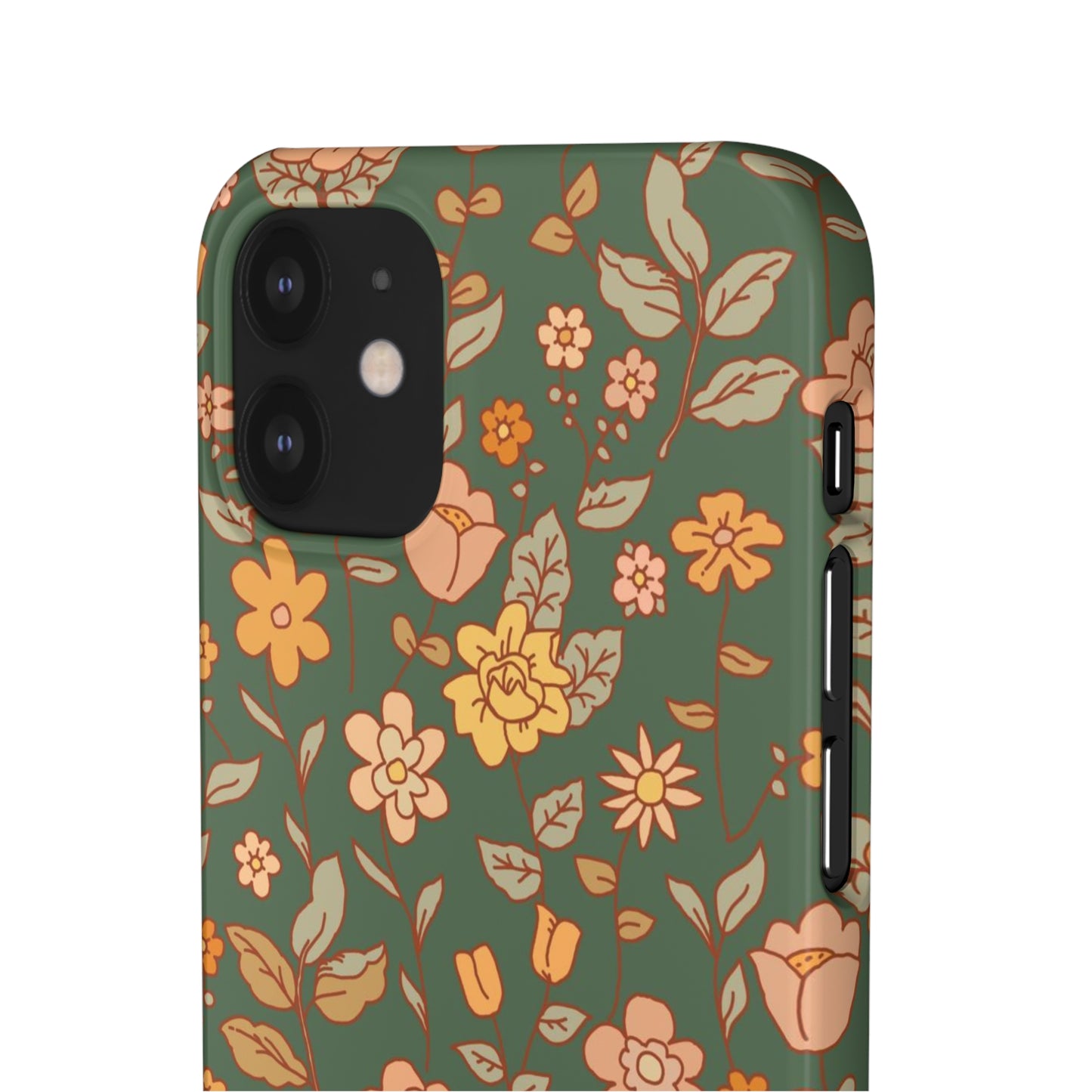 Green Old Fashioned Flowers / Snap Cases