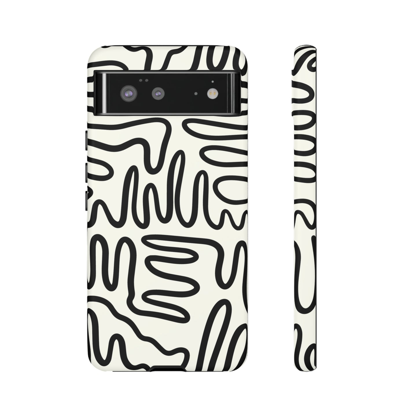 Black and White Squigles | Tough Phone Case