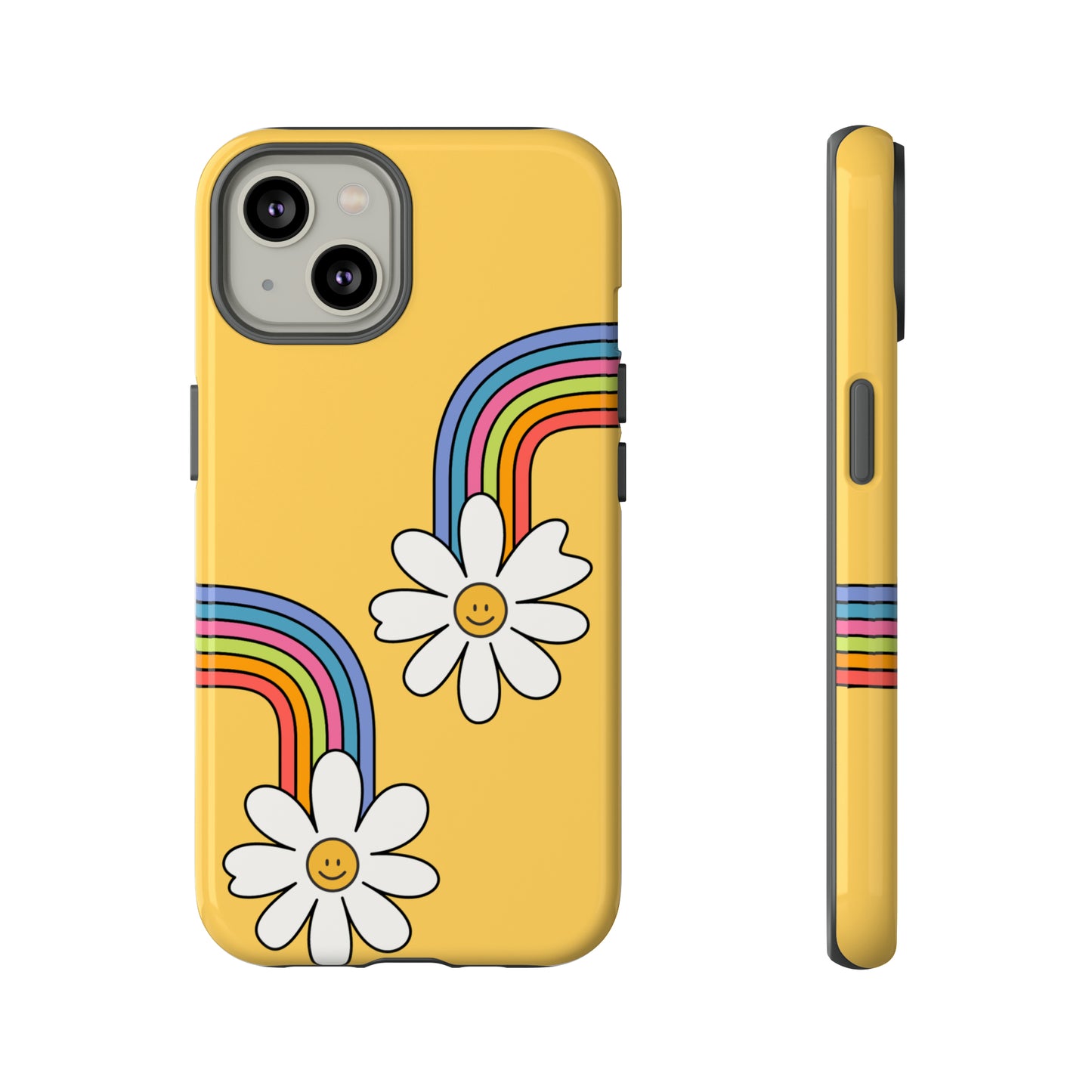 Groovy Rainbow Smiley Faces Phone Case- Tough Cases