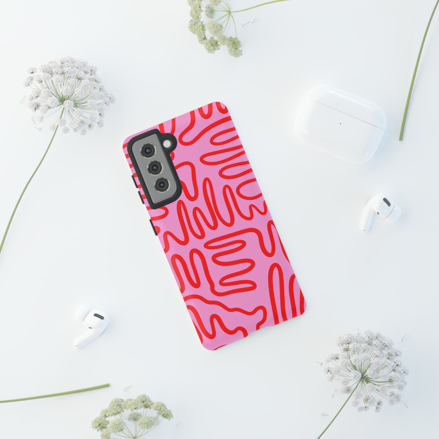 Red and Pink Squigles | Tough Phone Case