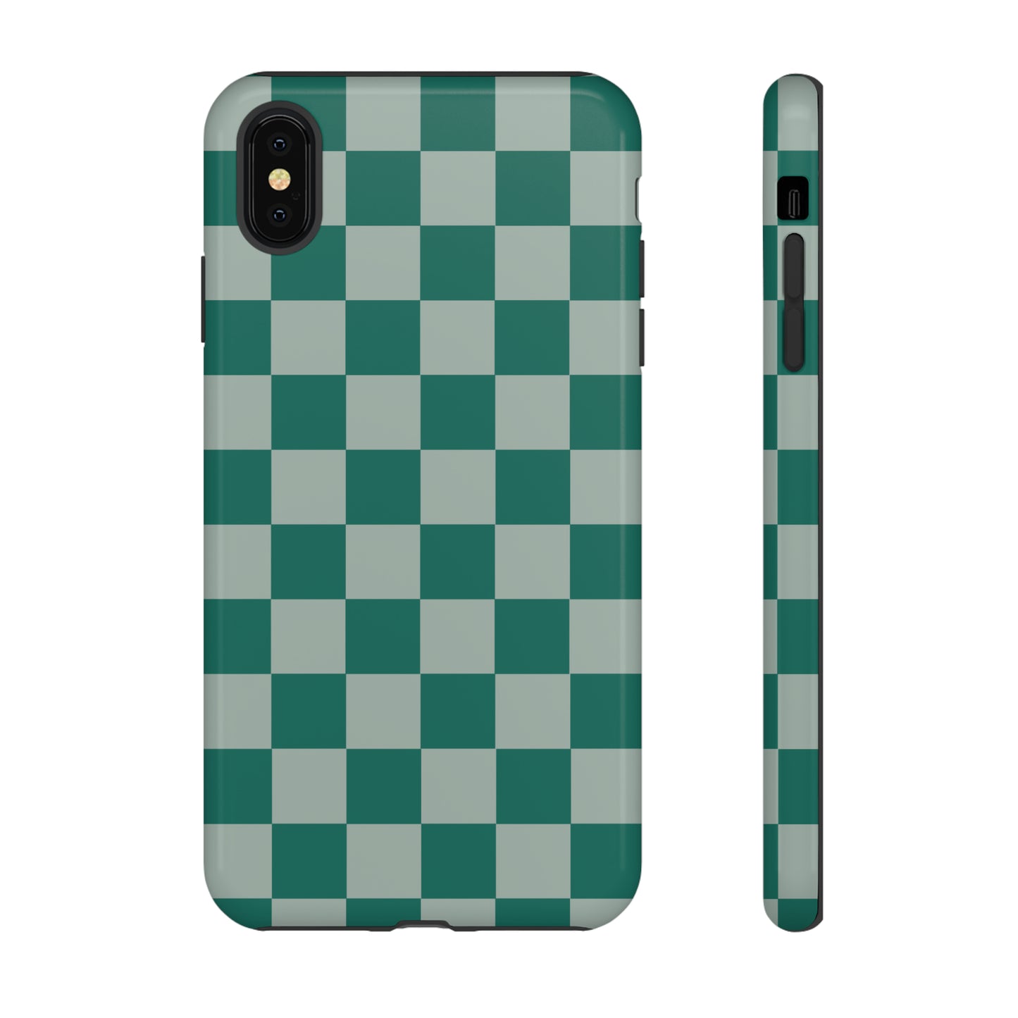 Green on Green Checkerboard | Tough Phone Case