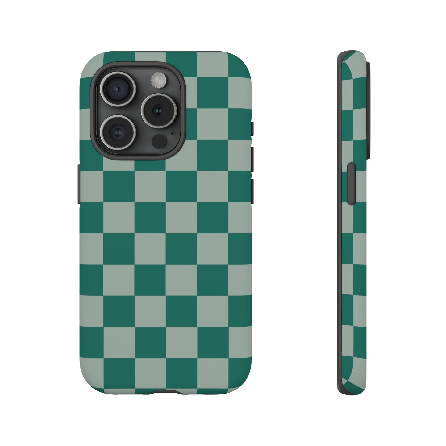 Green on Green Checkerboard | Tough Phone Case