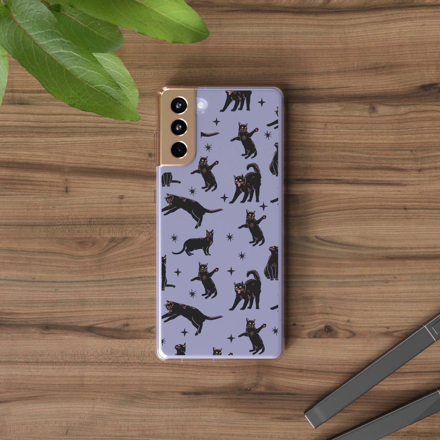 Black Cat Lover Clear Phone Case