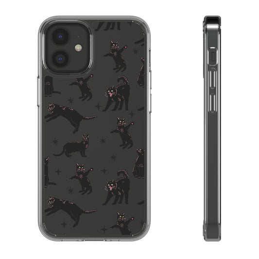 Black Cat Lover Clear Phone Case