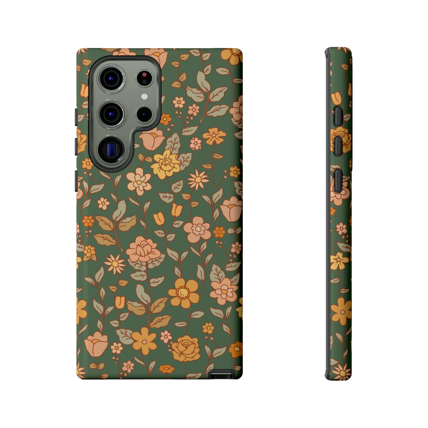 Green Old Fashioned Flowers | Tough Phone Case