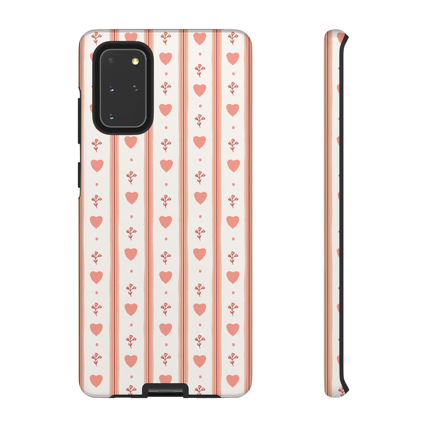 Light Pink Vintage Heart Pattern | Tough Phone Case