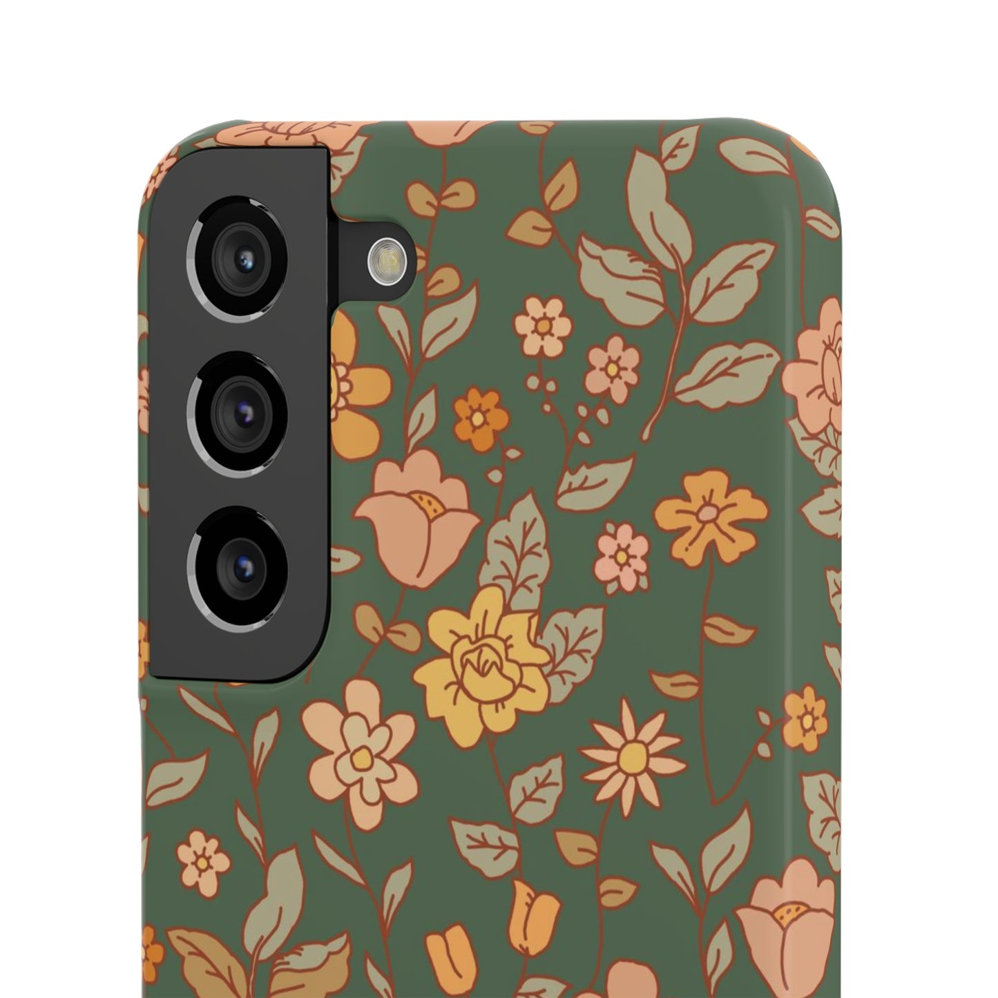 Green Old Fashioned Flowers / Snap Cases