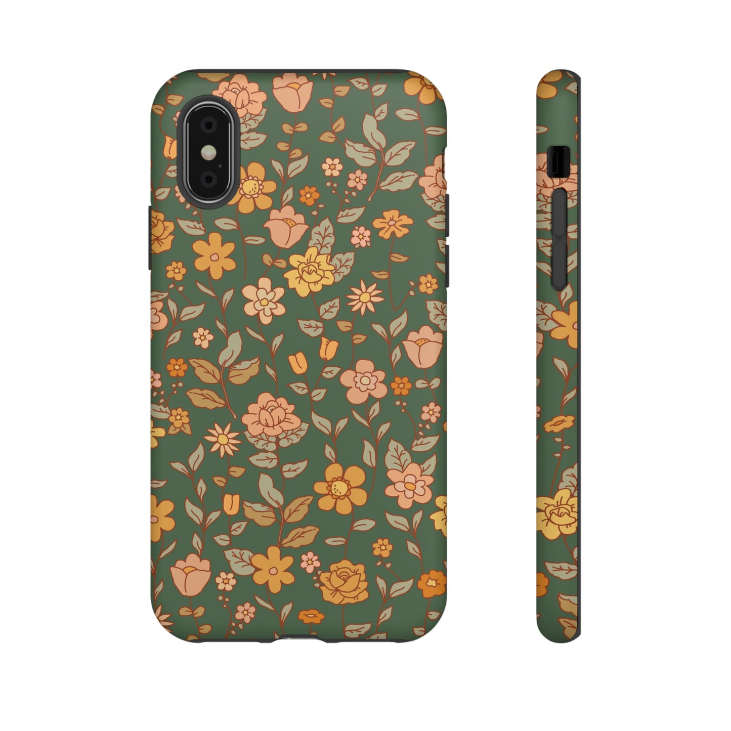 Green Old Fashioned Flowers | Tough Phone Case