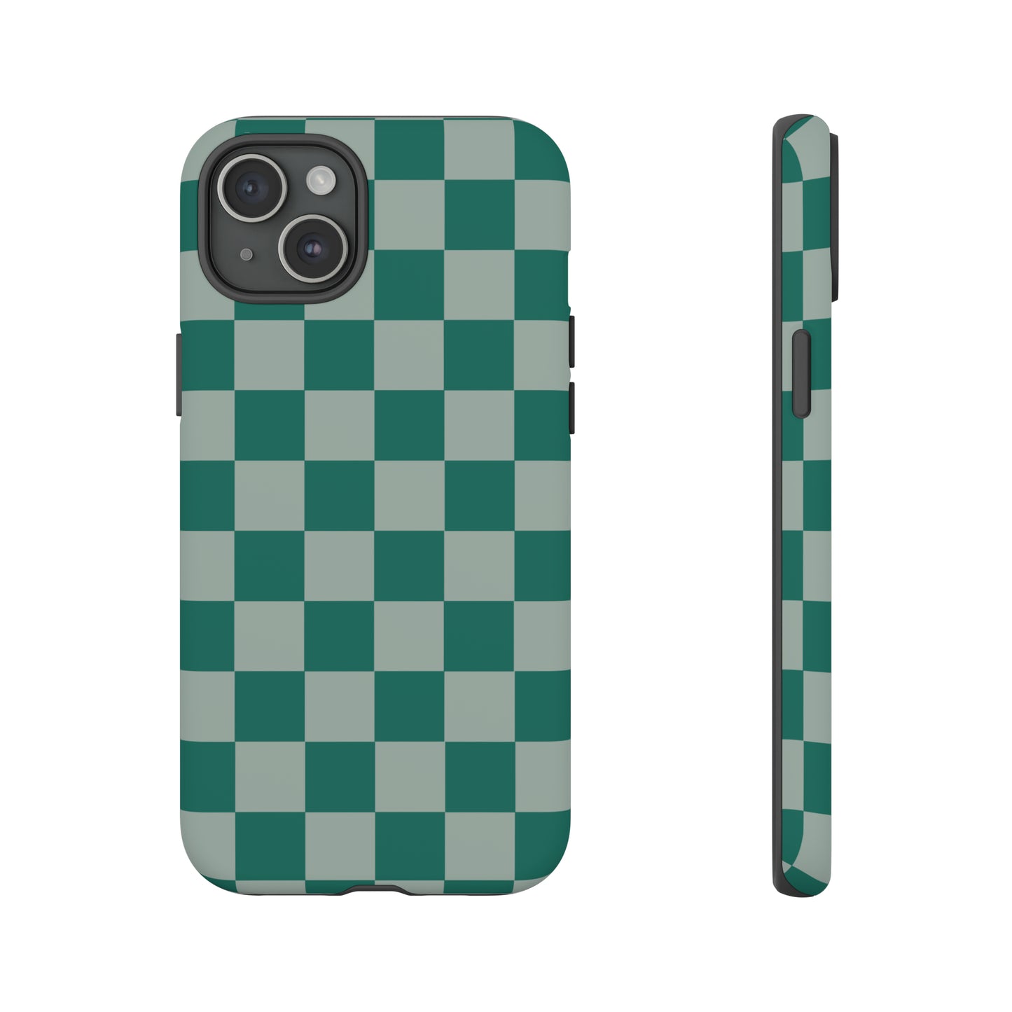 Green on Green Checkerboard | Tough Phone Case