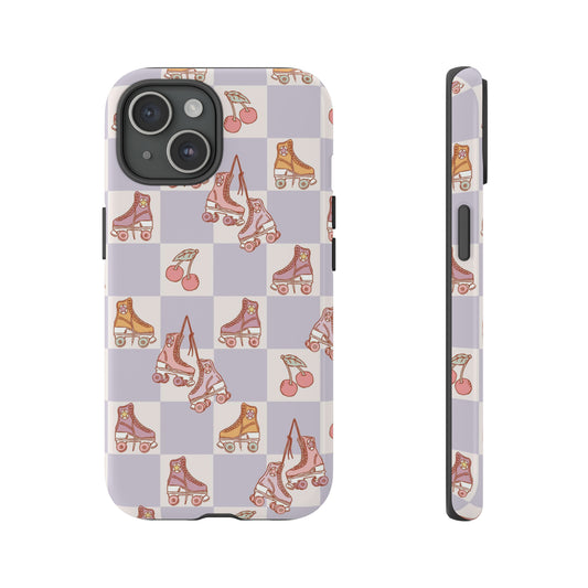 Roller Disco Girl Checkered | Tough Phone Case