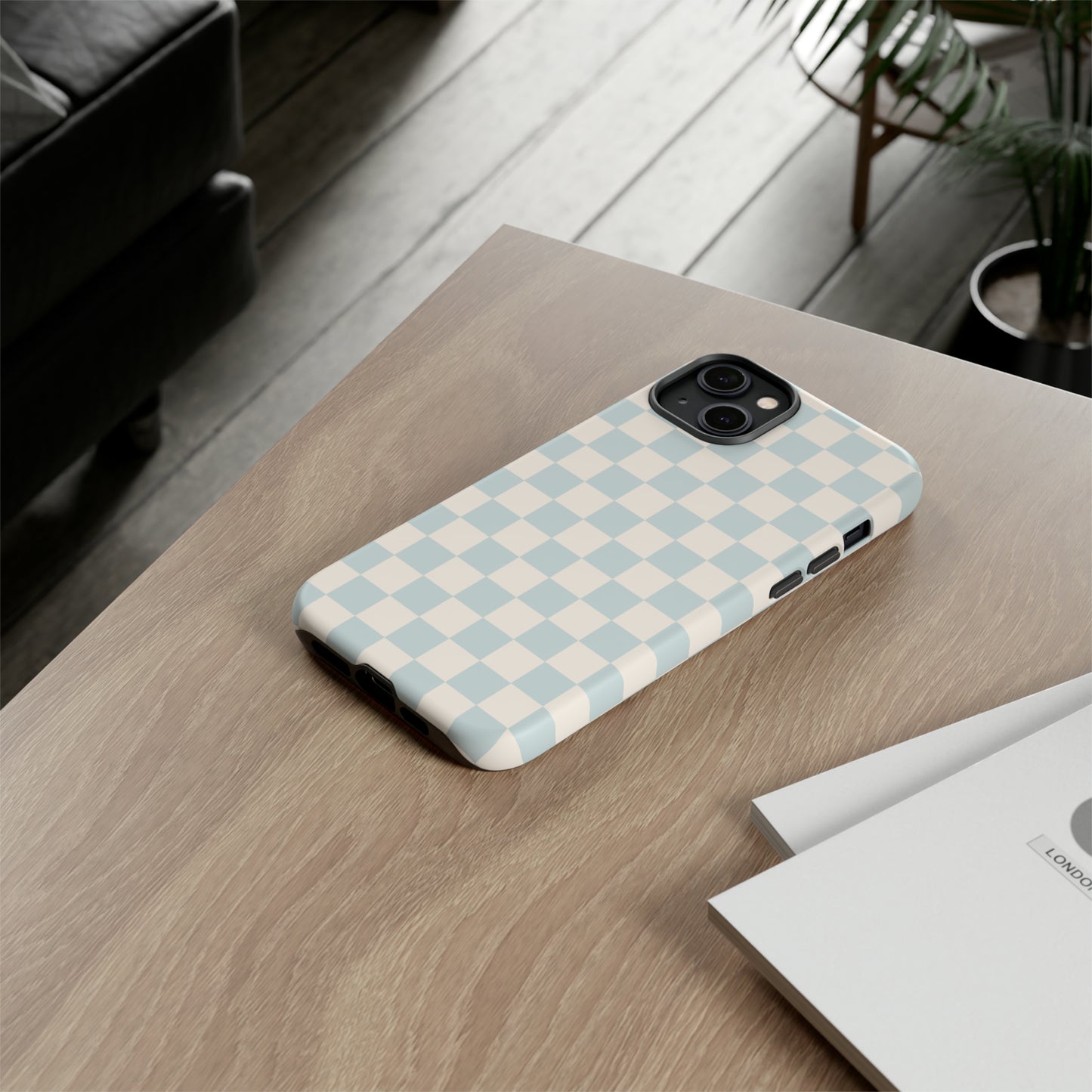 Light Blue Checkers | Tough Phone Case