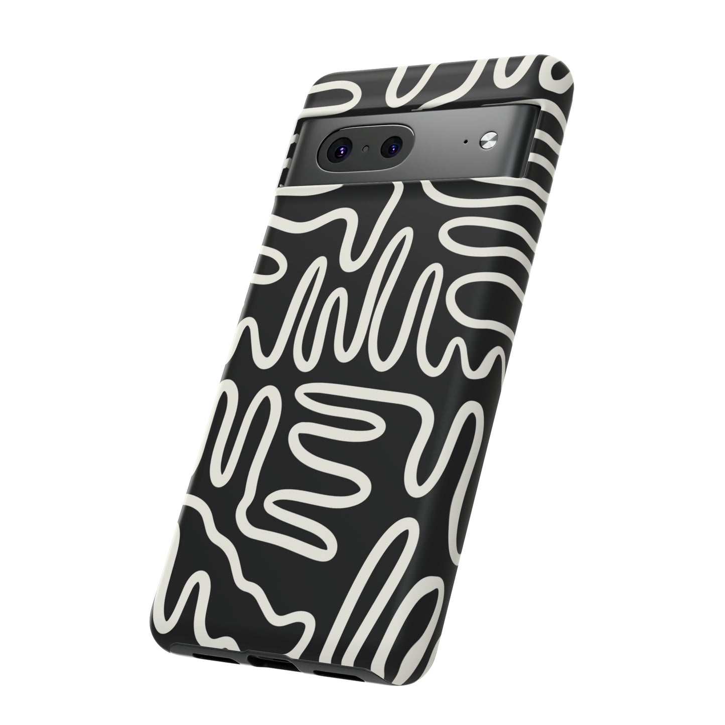 White and Black Squigles | Tough Phone Case