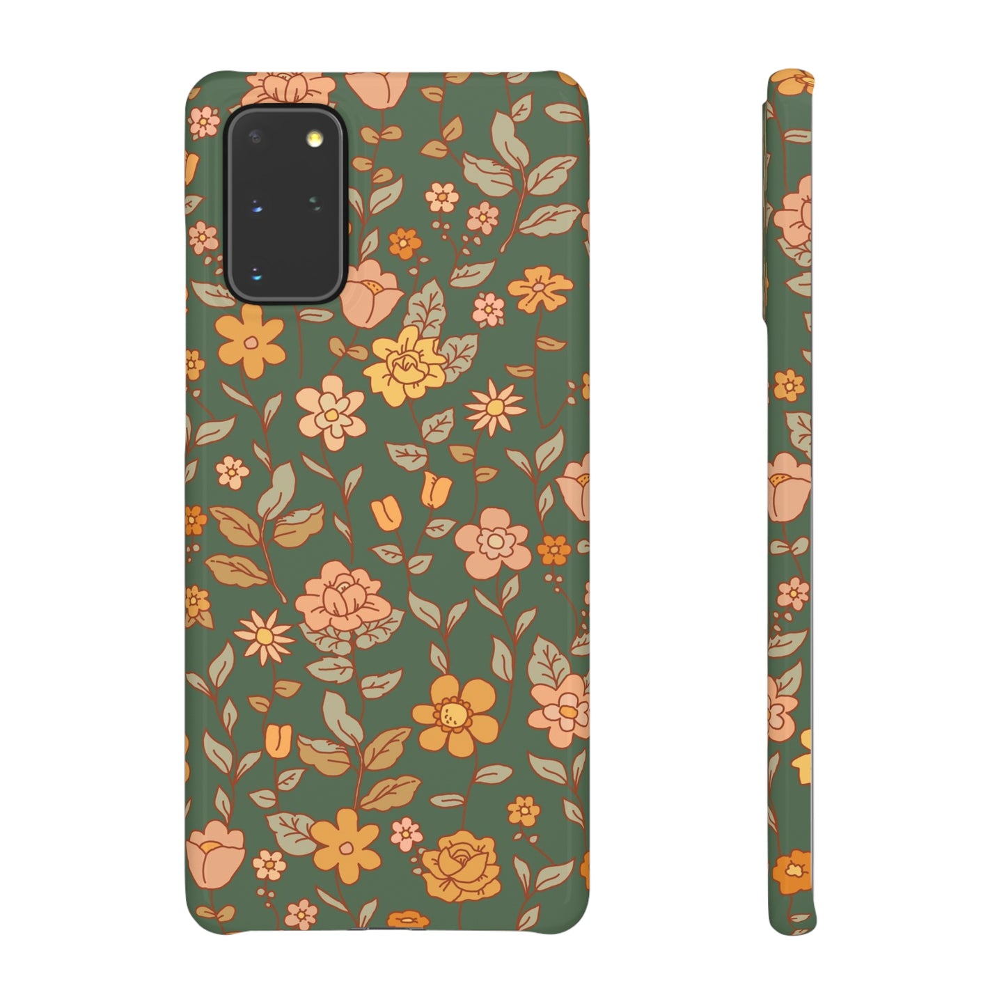 Green Old Fashioned Flowers / Snap Cases