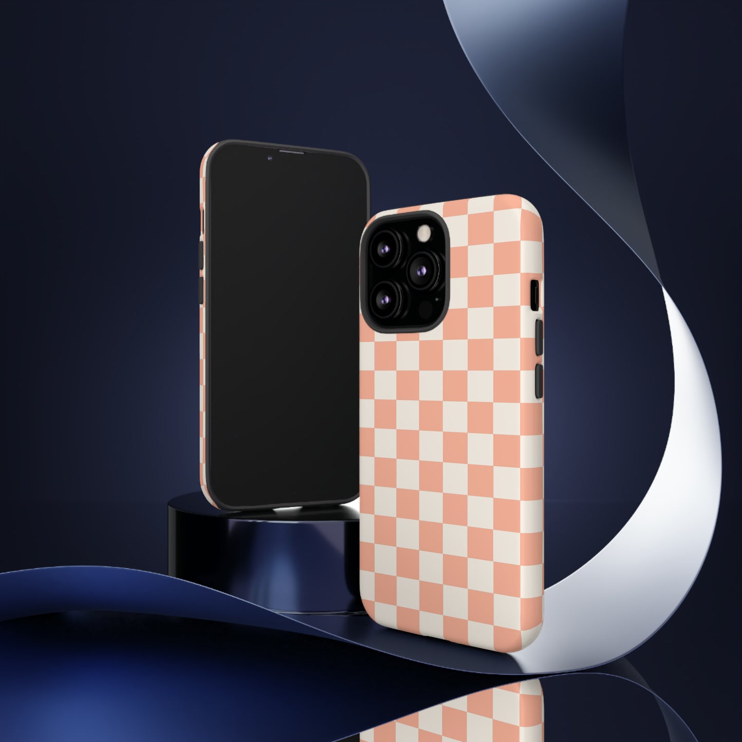 Light Peach Checkers | Tough Phone Case