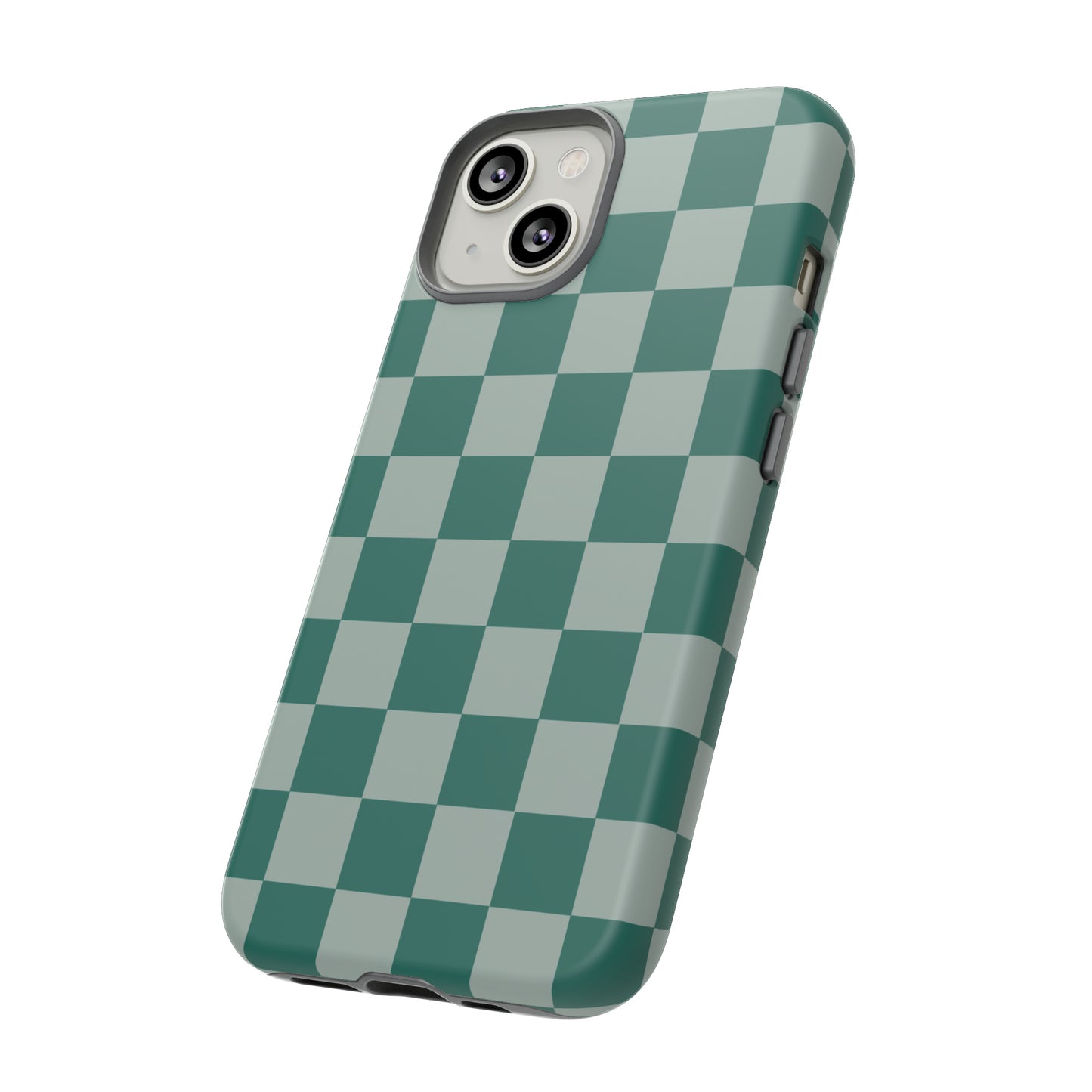 Green on Green Checkerboard | Tough Phone Case