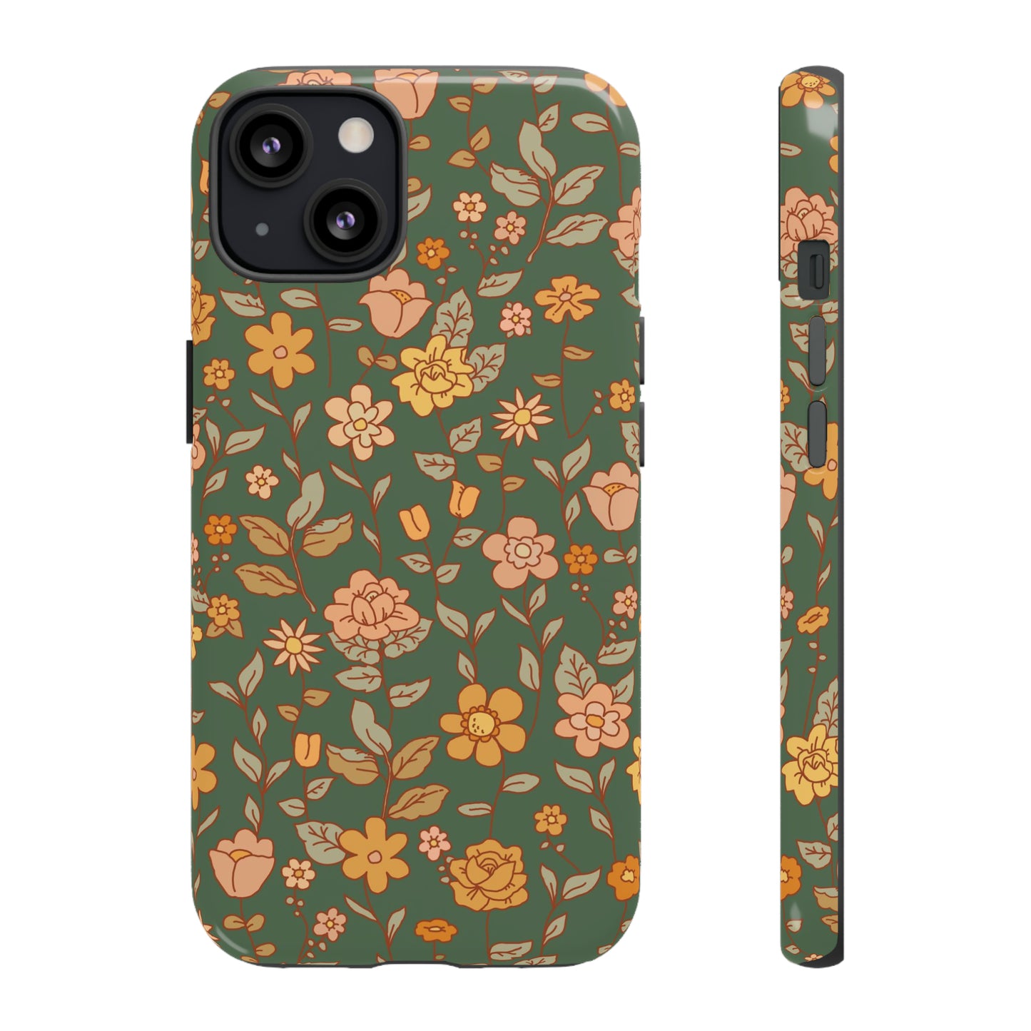 Green Old Fashioned Flowers | Tough Phone Case