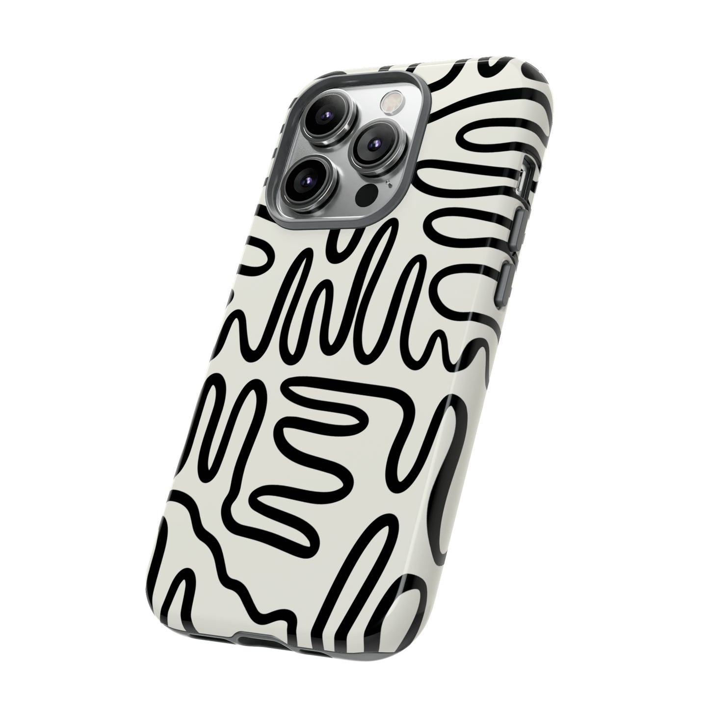 Black and White Squigles | Tough Phone Case