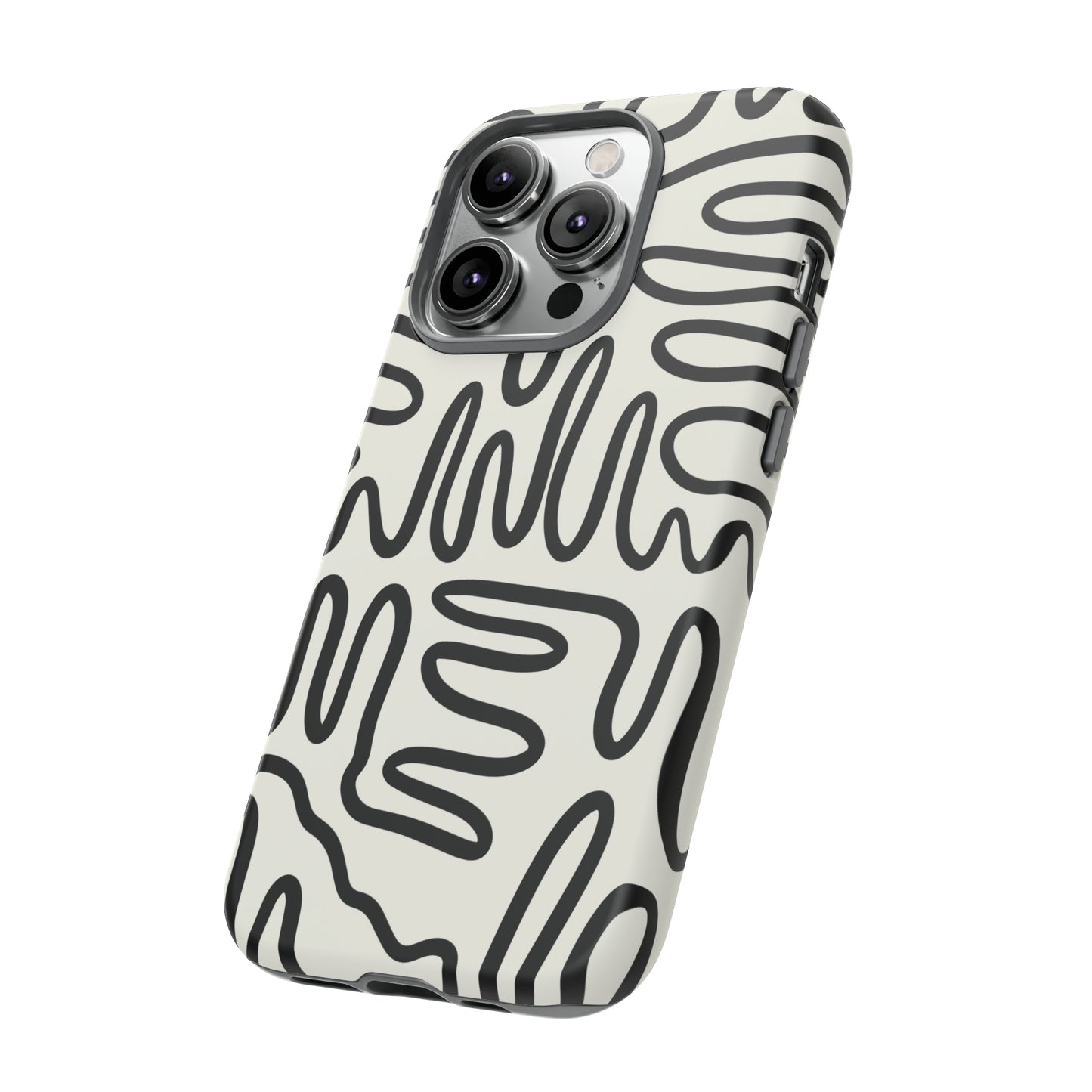 Black and White Squigles | Tough Phone Case