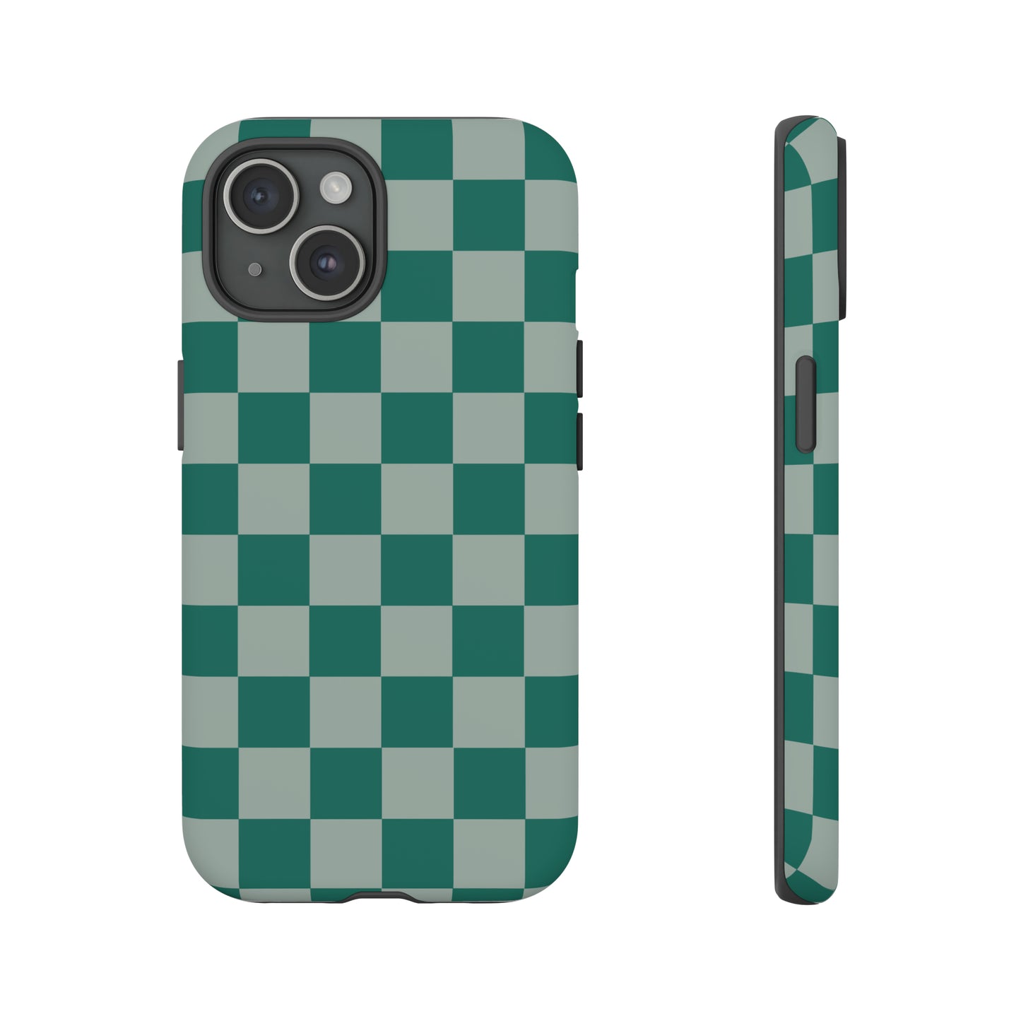 Green on Green Checkerboard | Tough Phone Case