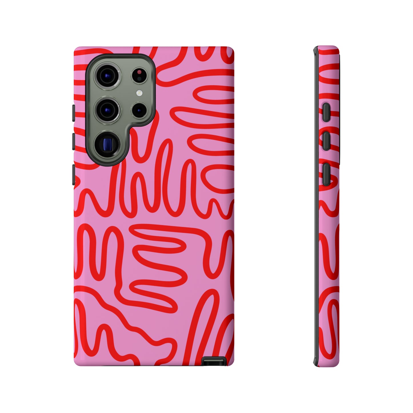 Red and Pink Squigles | Tough Phone Case