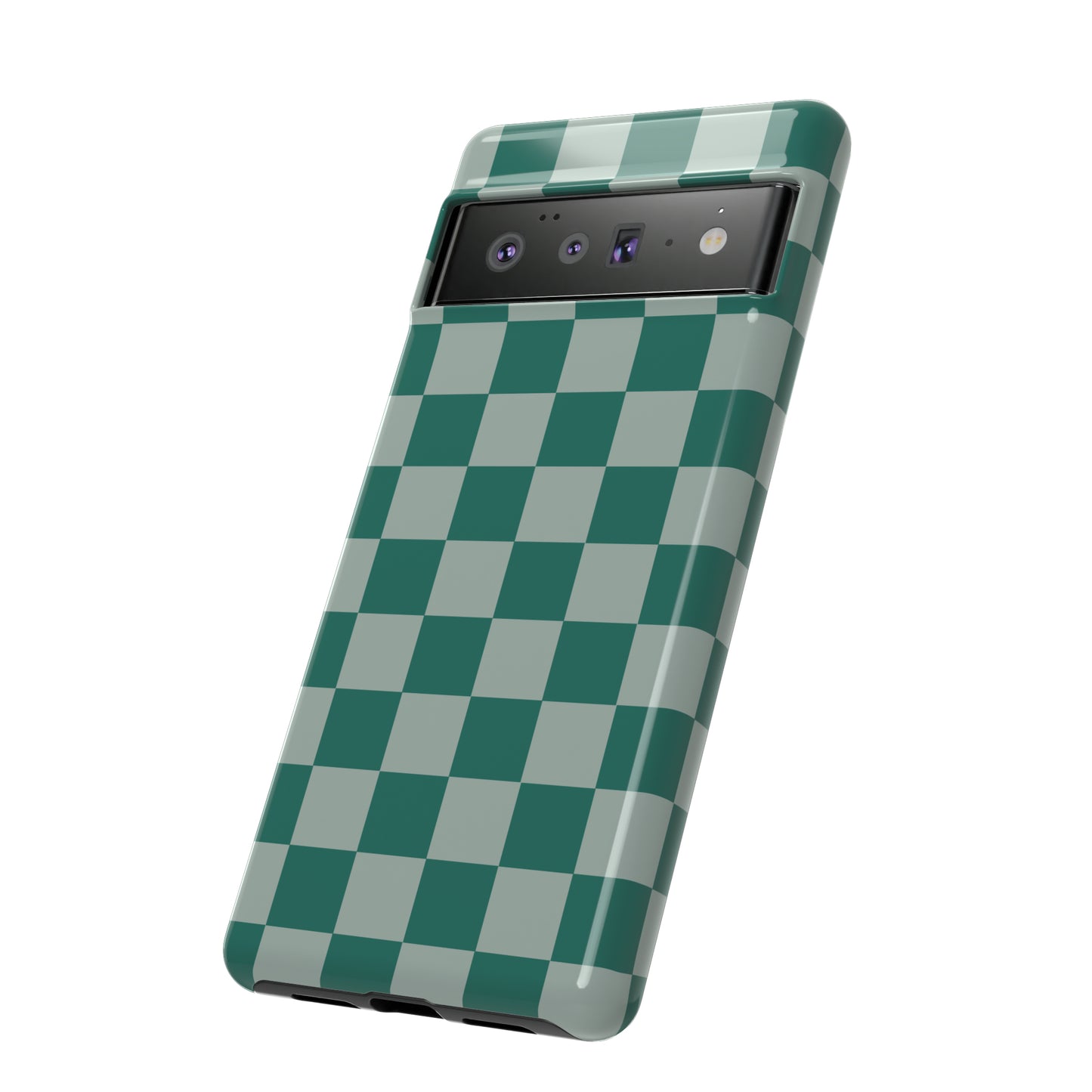 Green on Green Checkerboard | Tough Phone Case