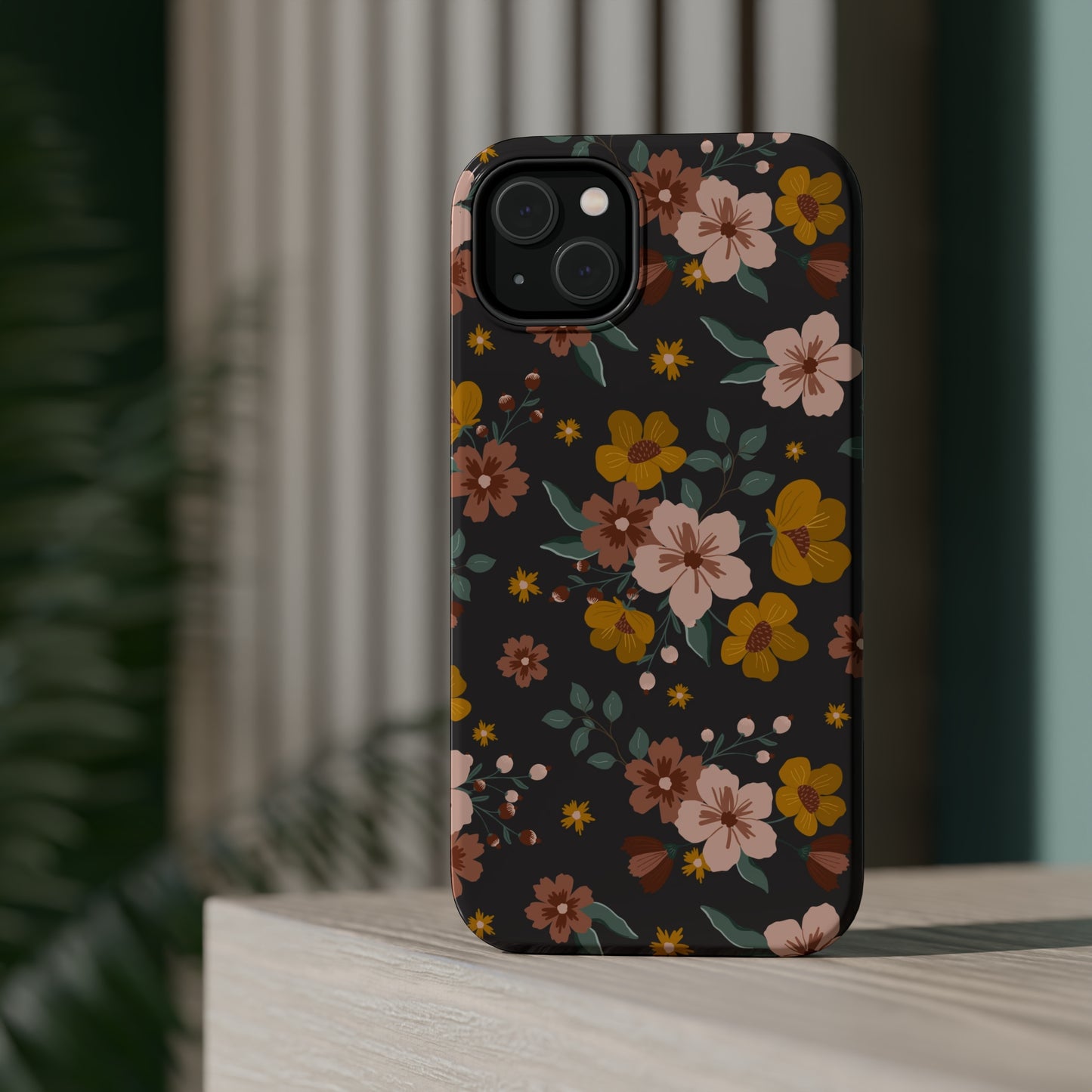 Black Faded Flowers | MagSafe Phone Cases