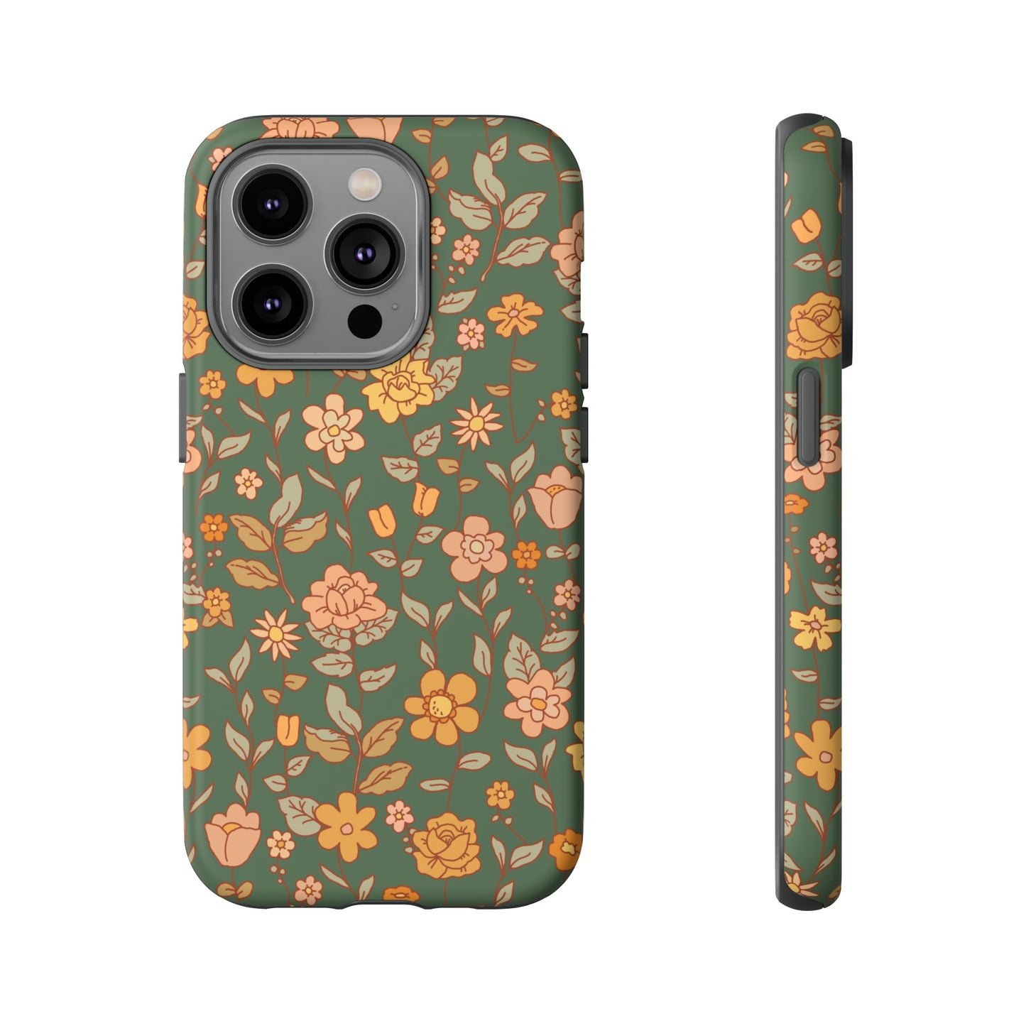 Green Old Fashioned Flowers | Tough Phone Case