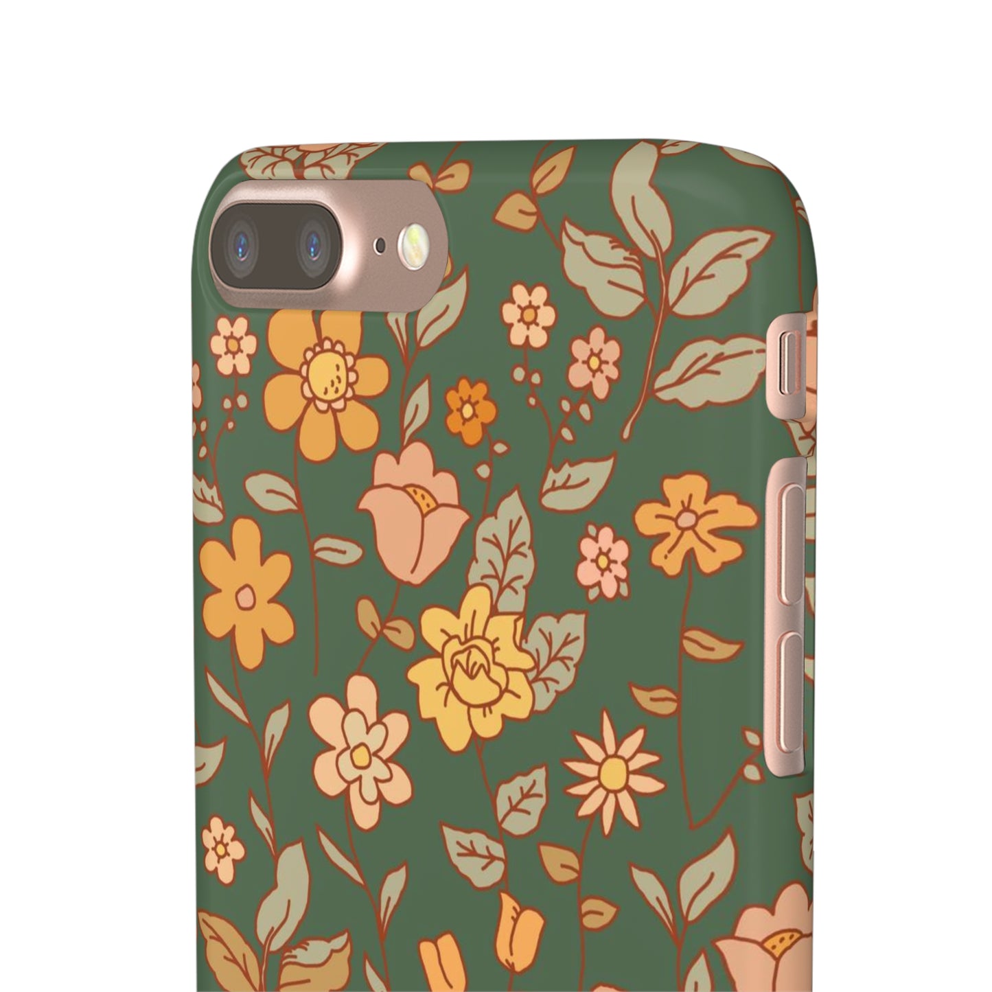 Green Old Fashioned Flowers / Snap Cases