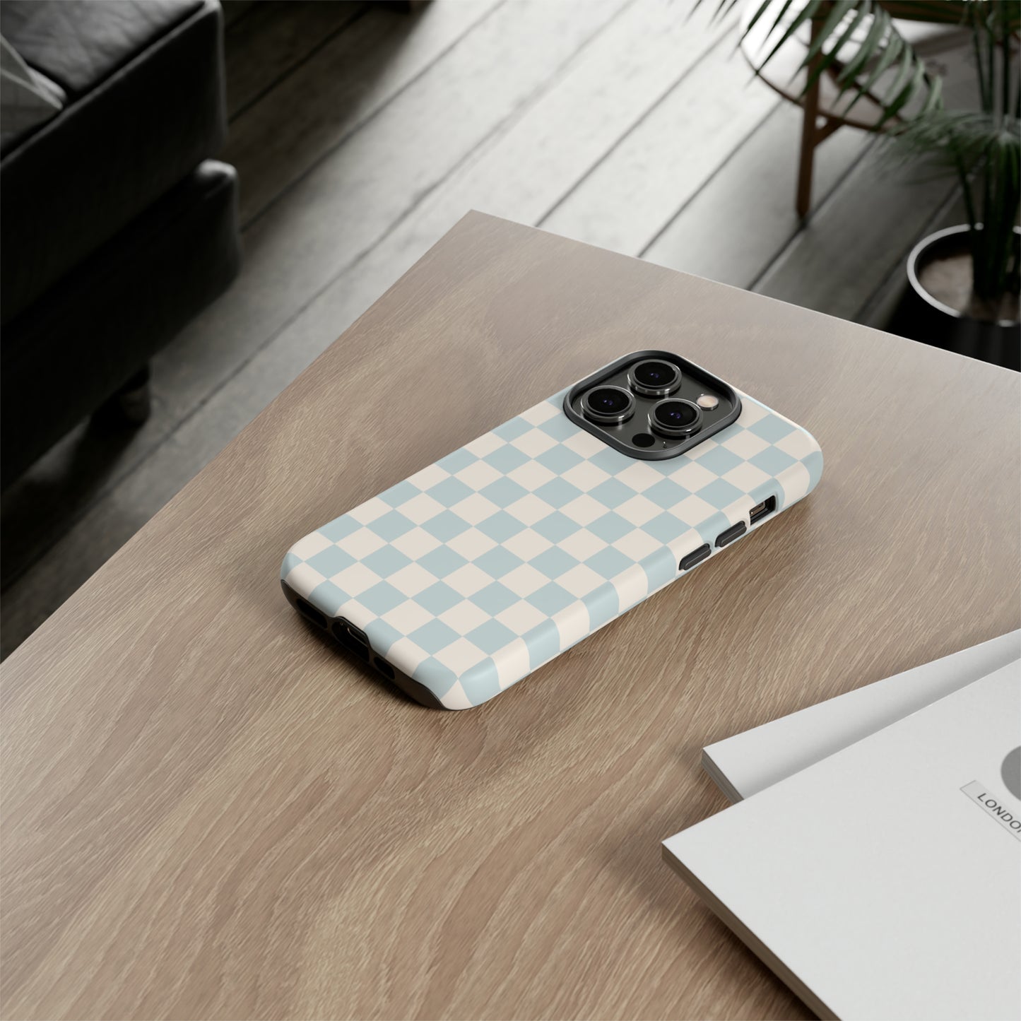 Light Blue Checkers | Tough Phone Case