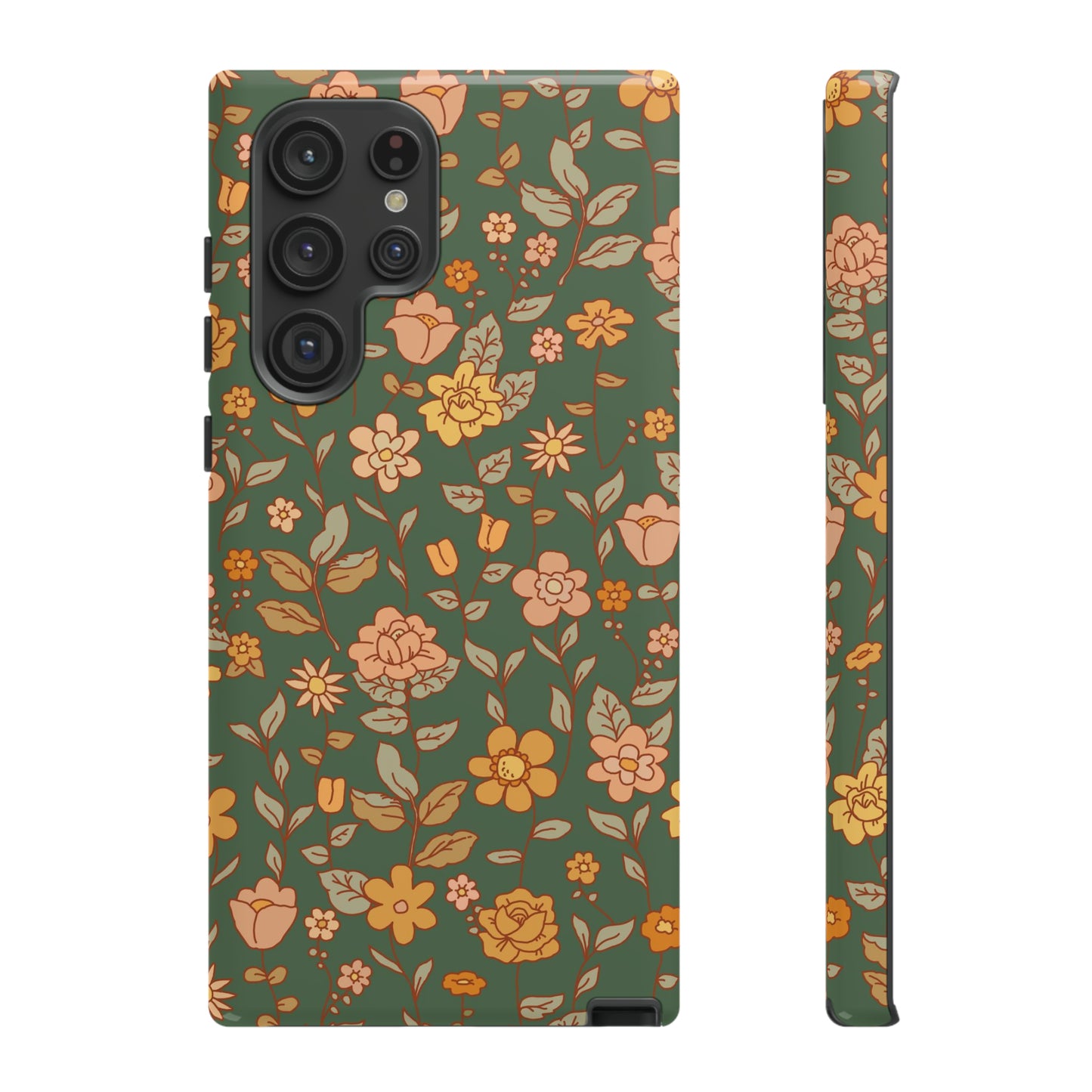 Green Old Fashioned Flowers | Tough Phone Case